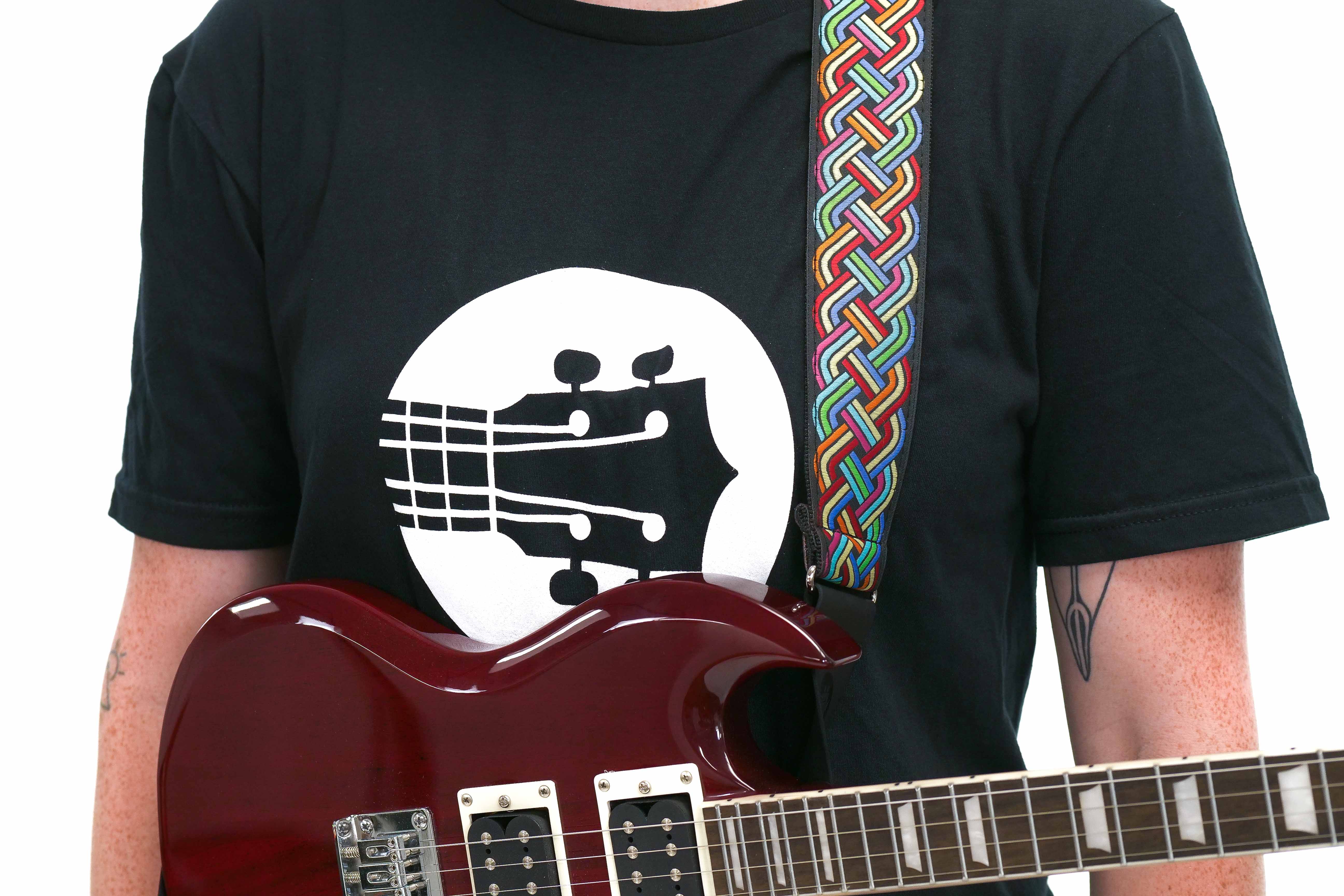 Terry Carter Music Store 2 Inch Deluxe Jacquard Guitar and Ukulele Strap - RETRO BAND