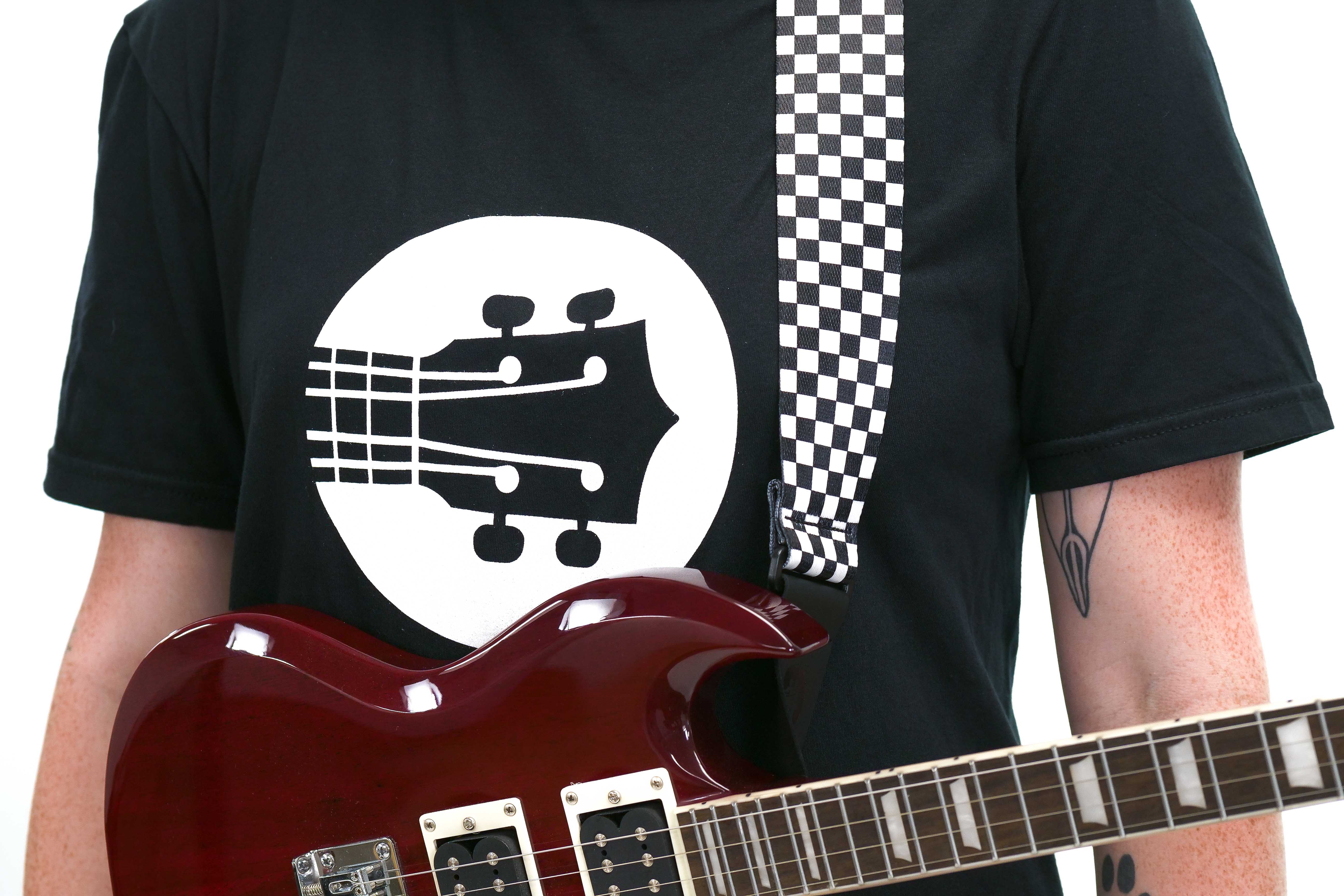 Terry Carter Music Store 2 Inch Sublimation Guitar and Ukulele Strap - CHECKERBOARD