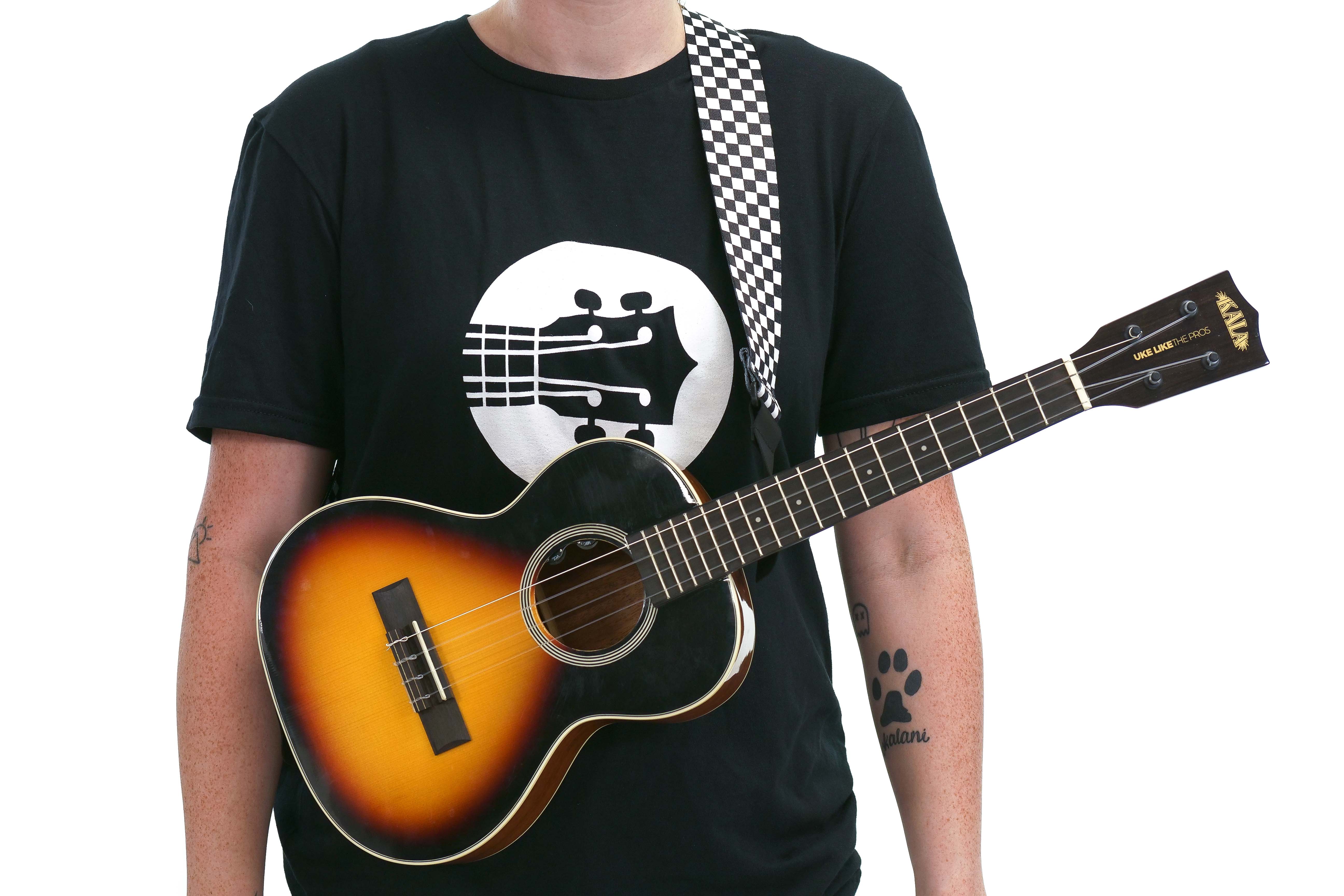 Terry Carter Music Store 2 Inch Sublimation Guitar and Ukulele Strap - CHECKERBOARD