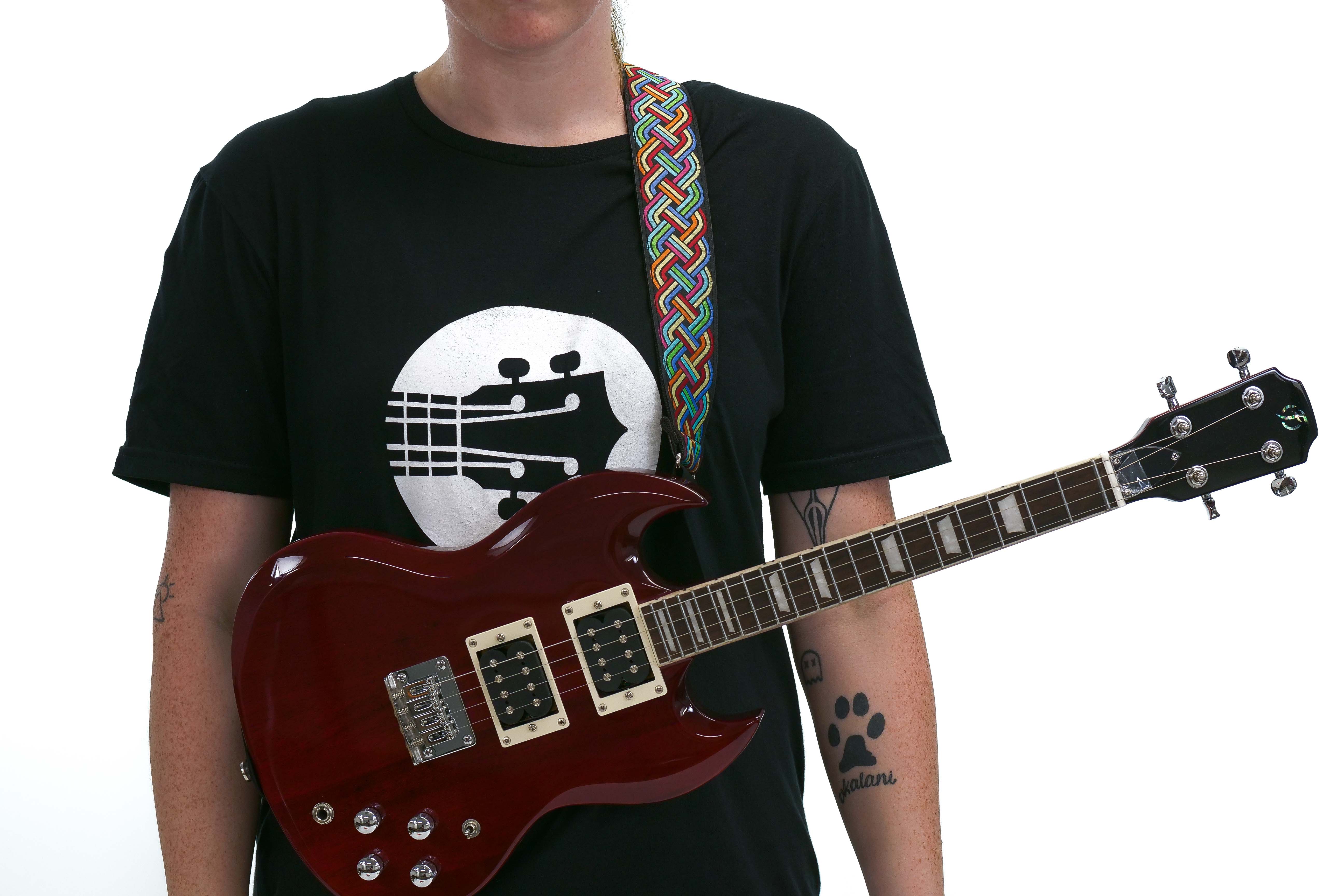 Terry Carter Music Store 2 Inch Deluxe Jacquard Guitar and Ukulele Strap - RETRO BAND