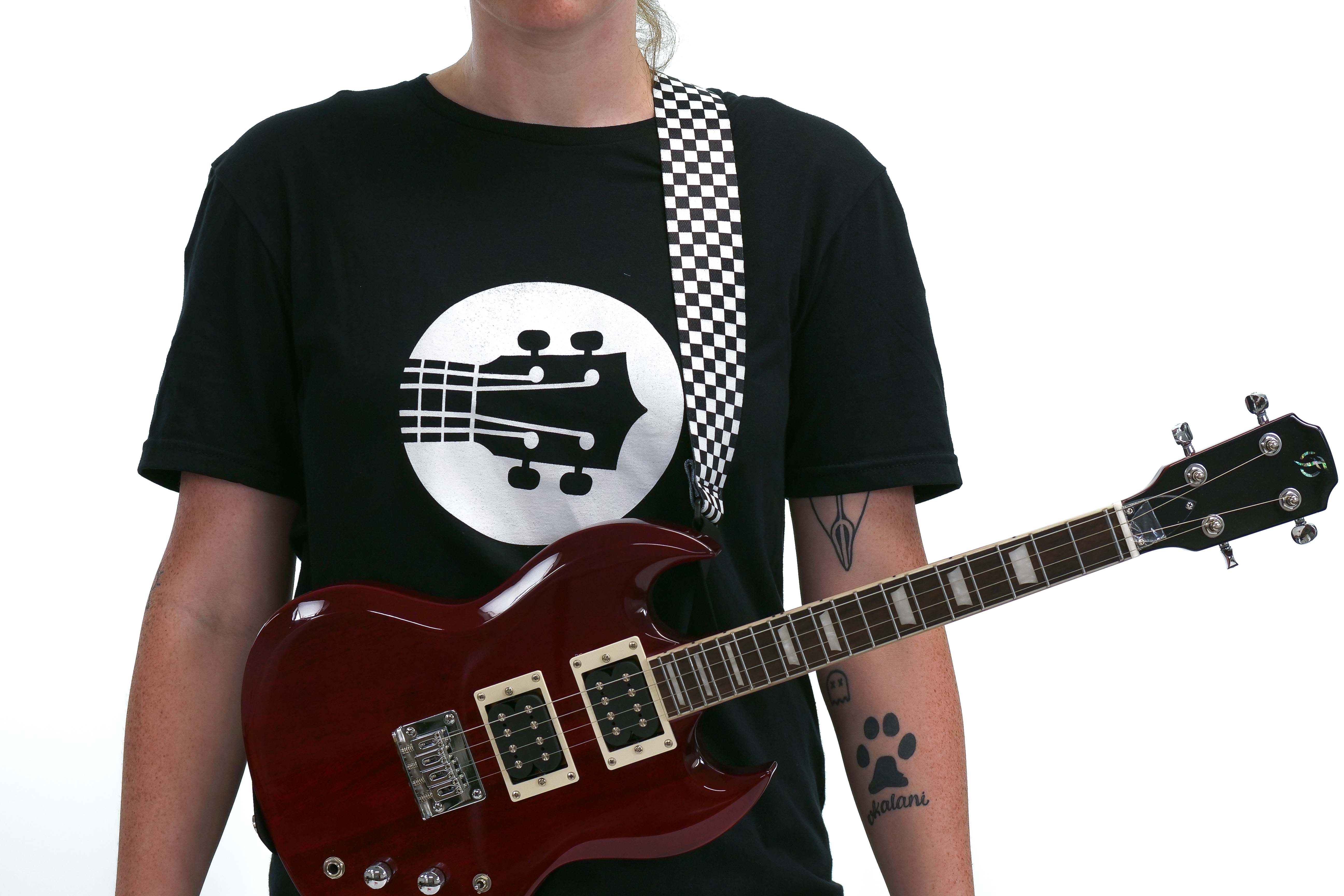 Terry Carter Music Store 2 Inch Sublimation Guitar and Ukulele Strap - CHECKERBOARD