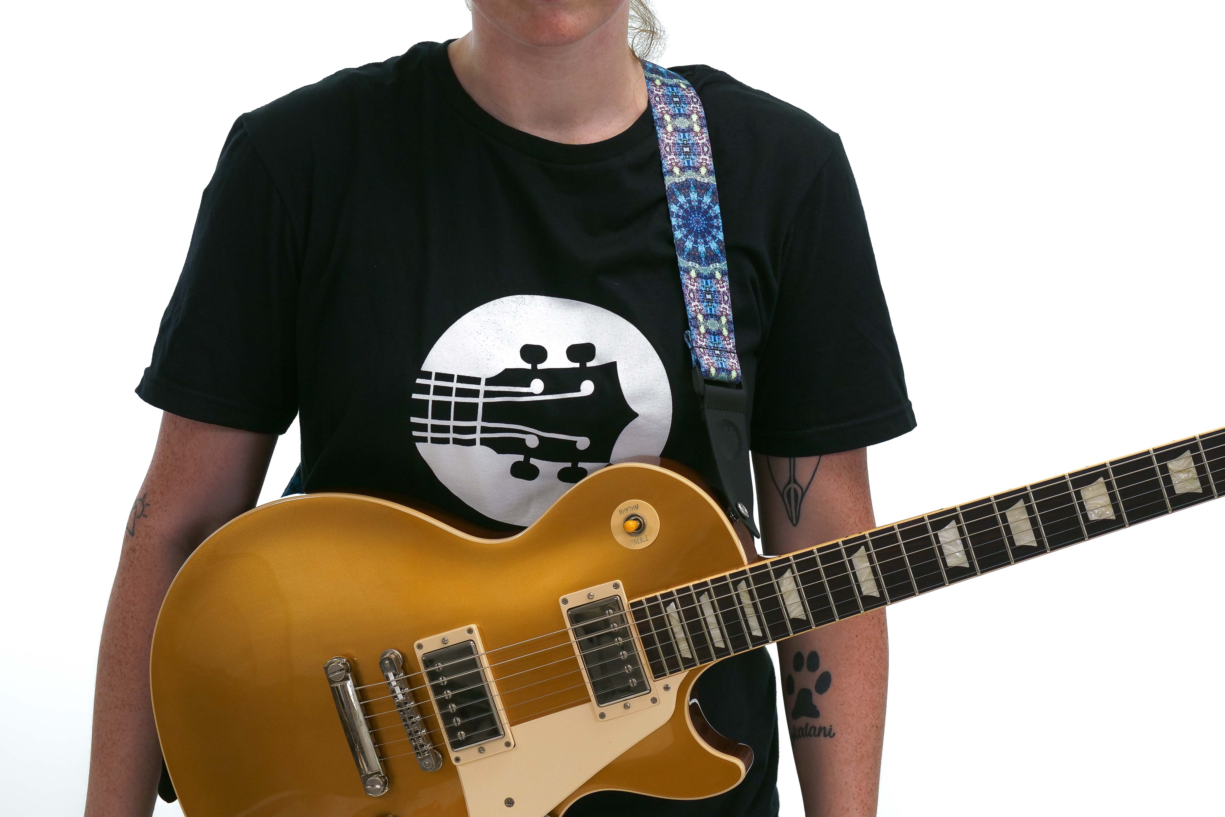 Terry Carter Music Store 1.5 Inch Poly Ukulele and Guitar Strap - Blue Kaleidoscope