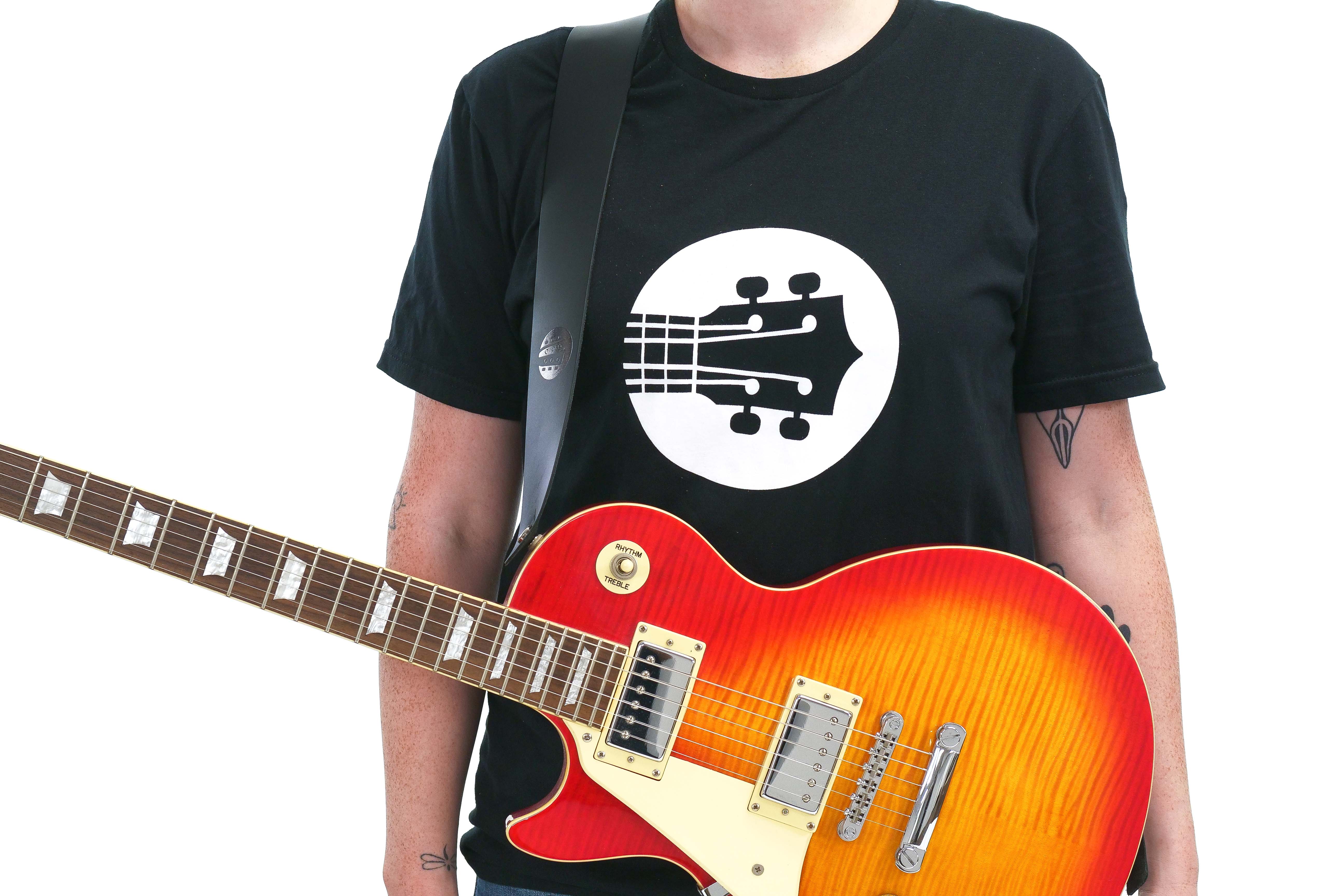 Terry Carter Music Store 2 Inch Leather Guitar Strap - BLACK