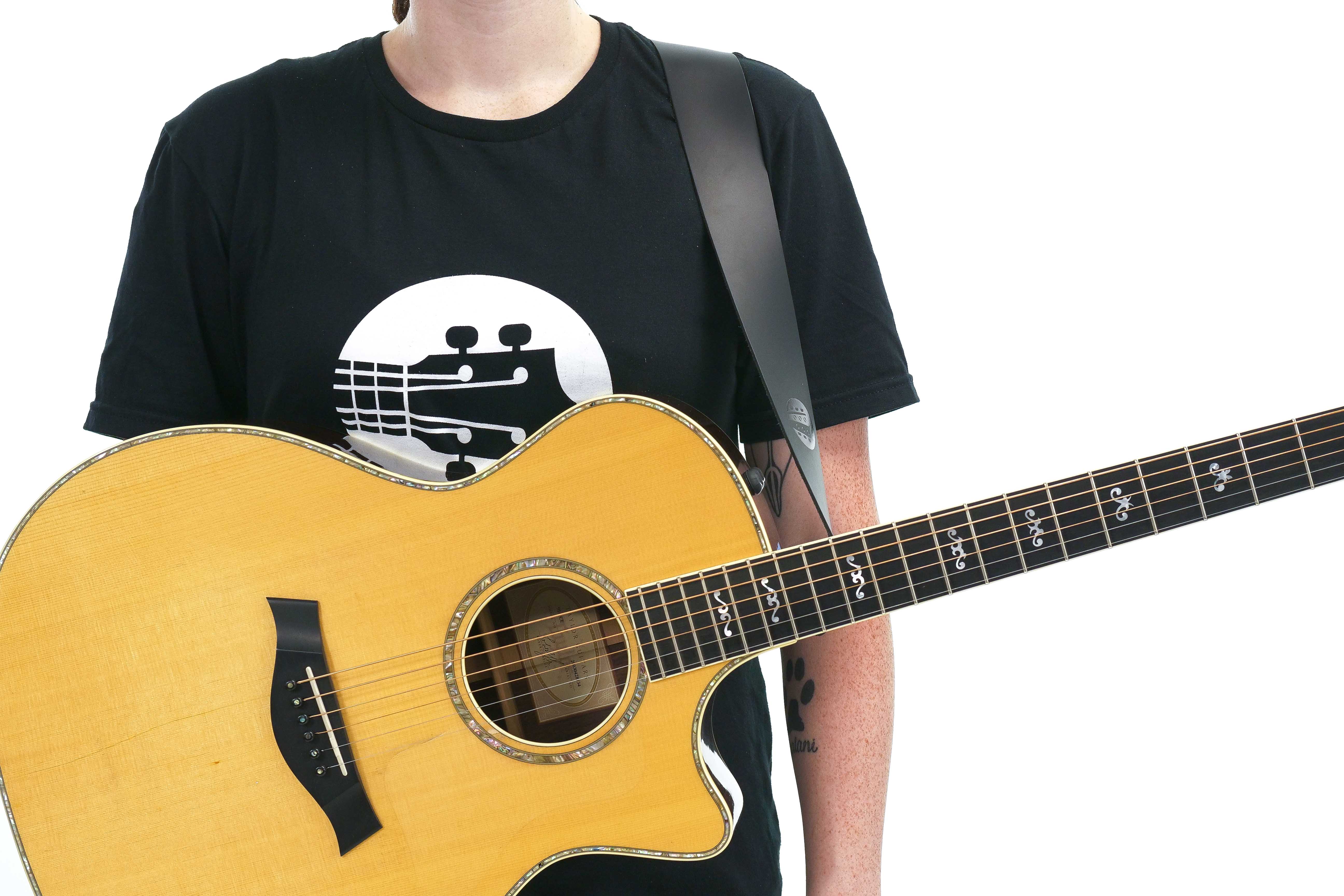 Terry Carter Music Store 2 Inch Leather Guitar Strap - BLACK