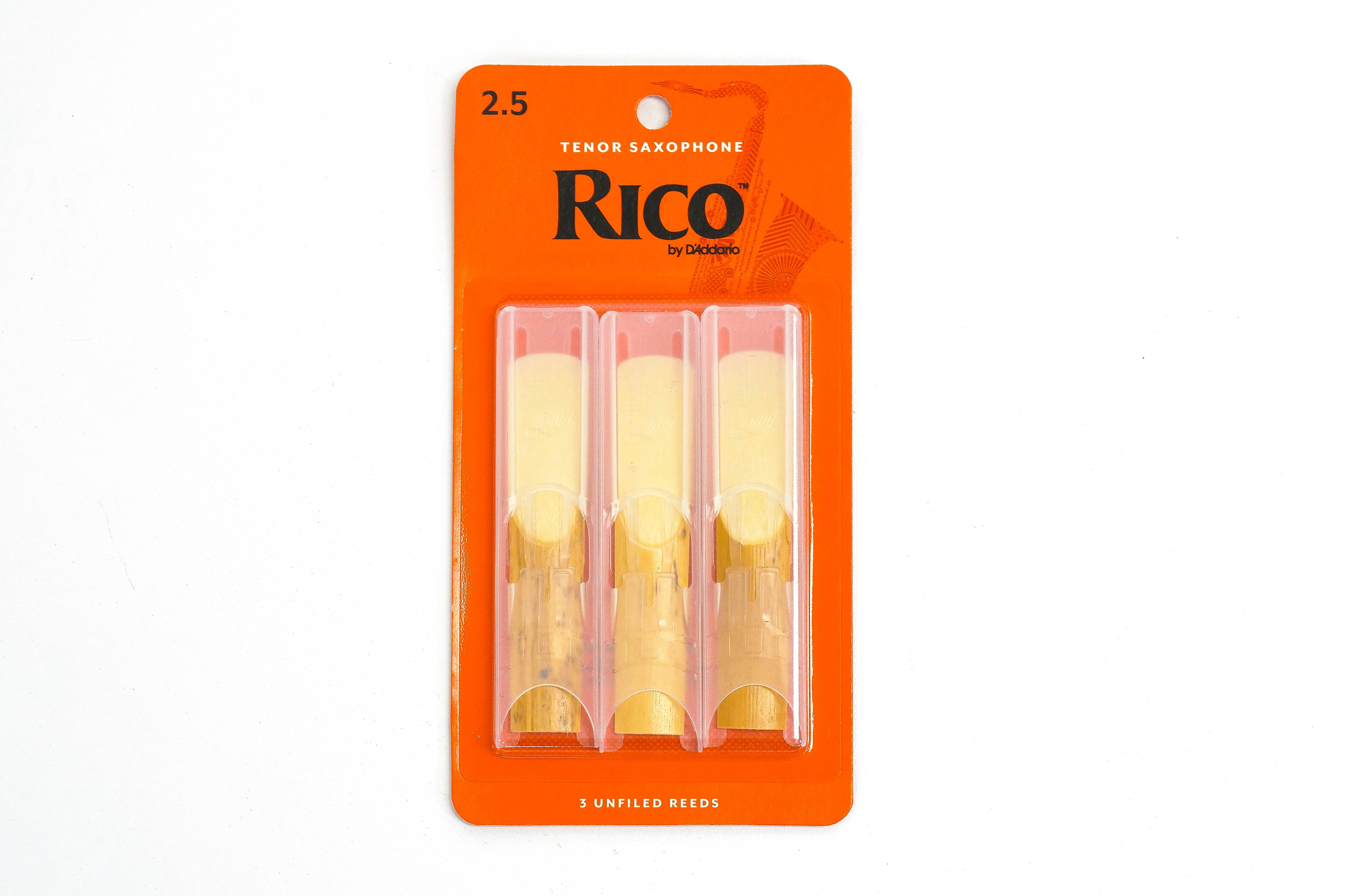 Rico by D'Addario Tenor Saxophone Reeds Strength 2.5 - 3 Pack
