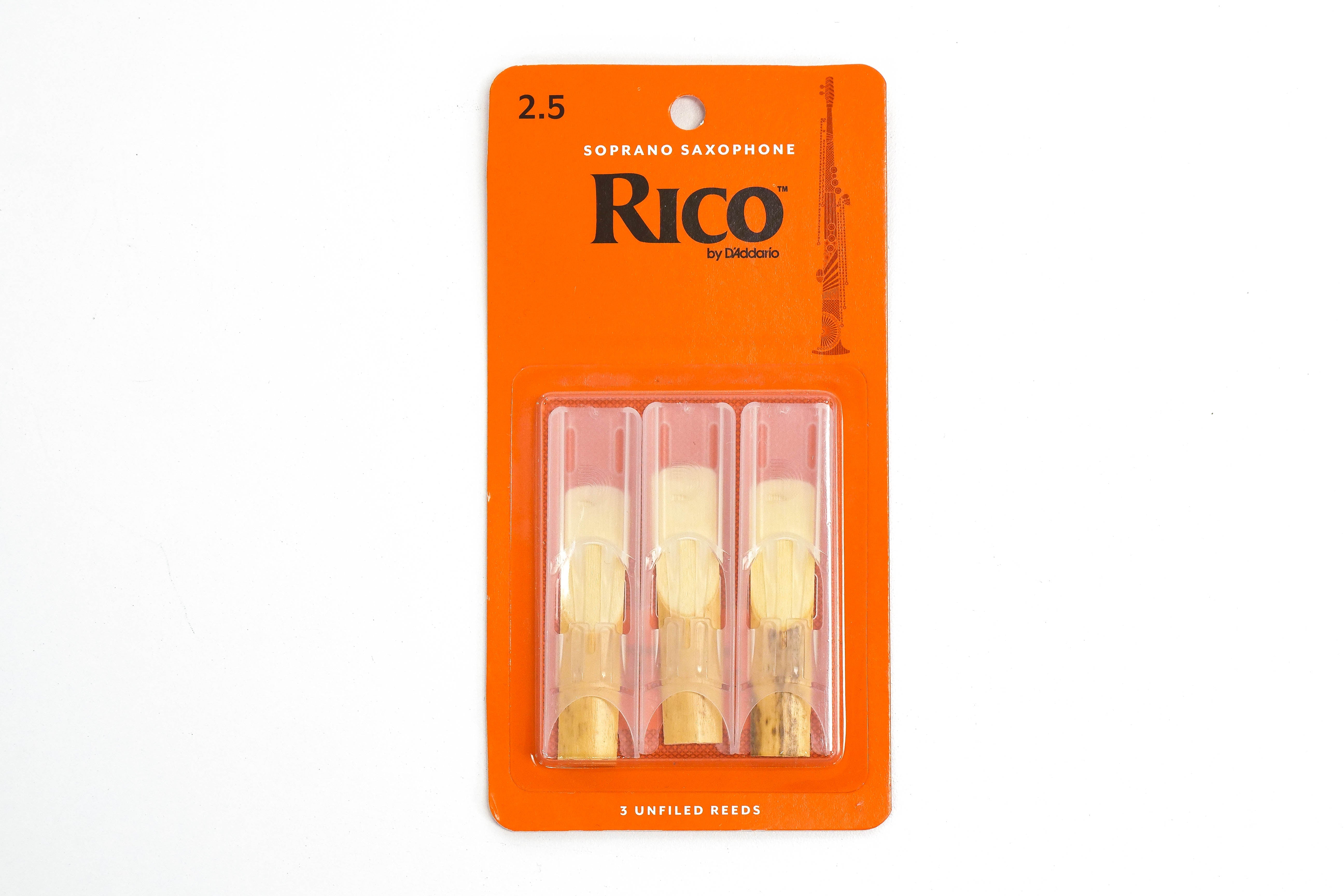 Rico by D'Addario Soprano Saxophone Reeds Strength 2.5 - 3 Pack