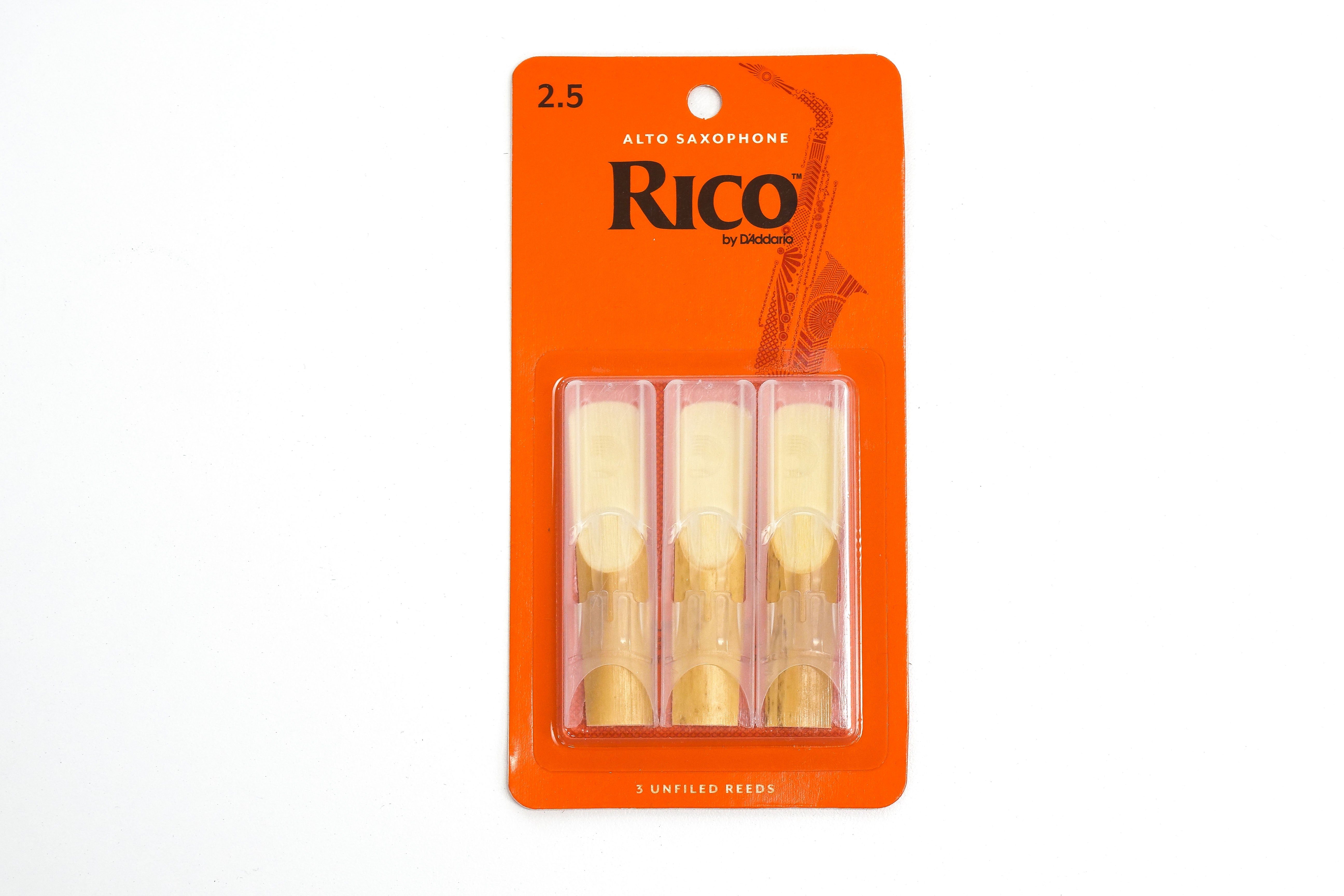 Rico by D'Addario Alto Saxophone Reeds Strength 2.5 - 3 Pack