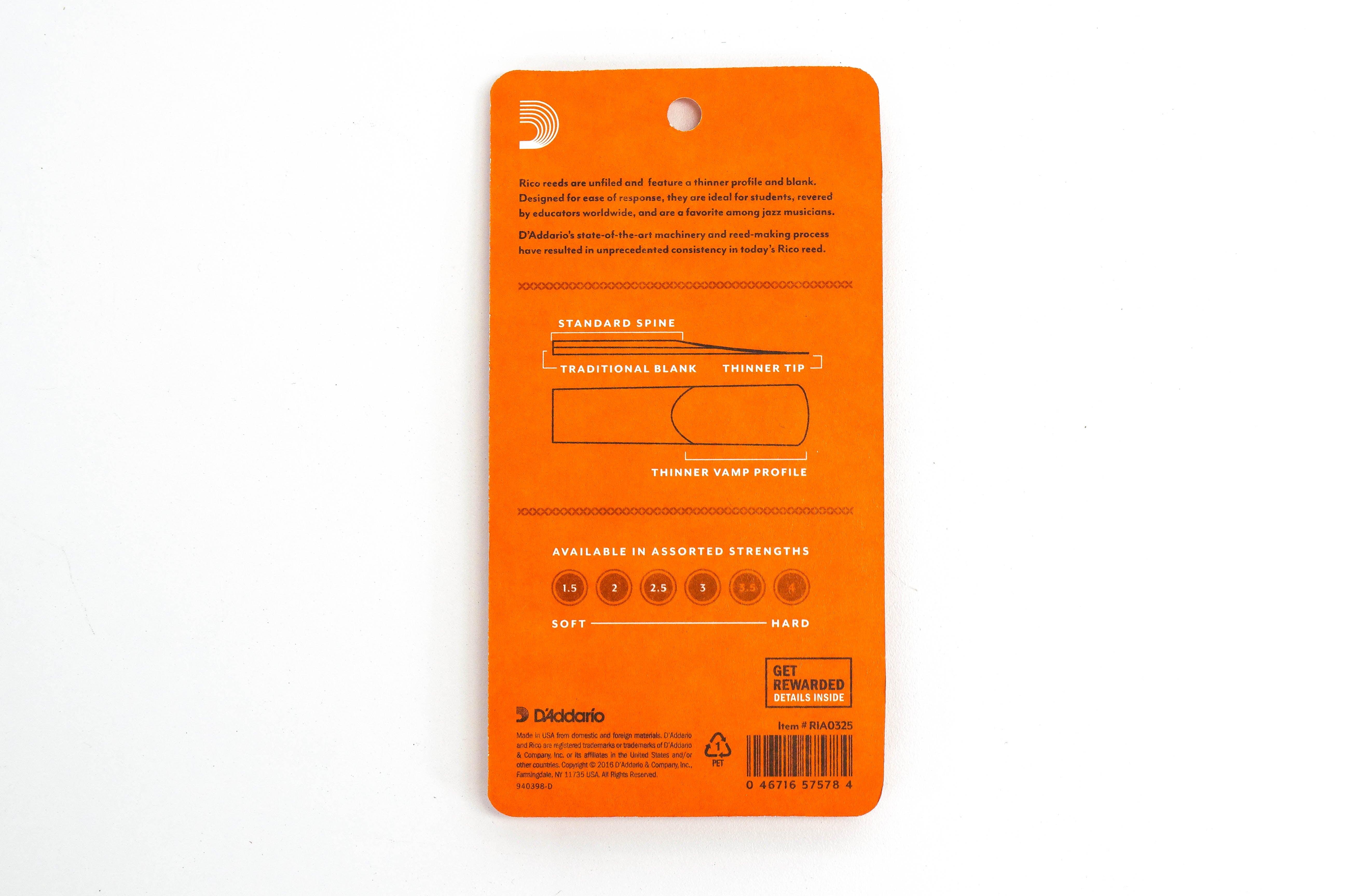 Rico by D'Addario Soprano Saxophone Reeds Strength 2.5 - 3 Pack