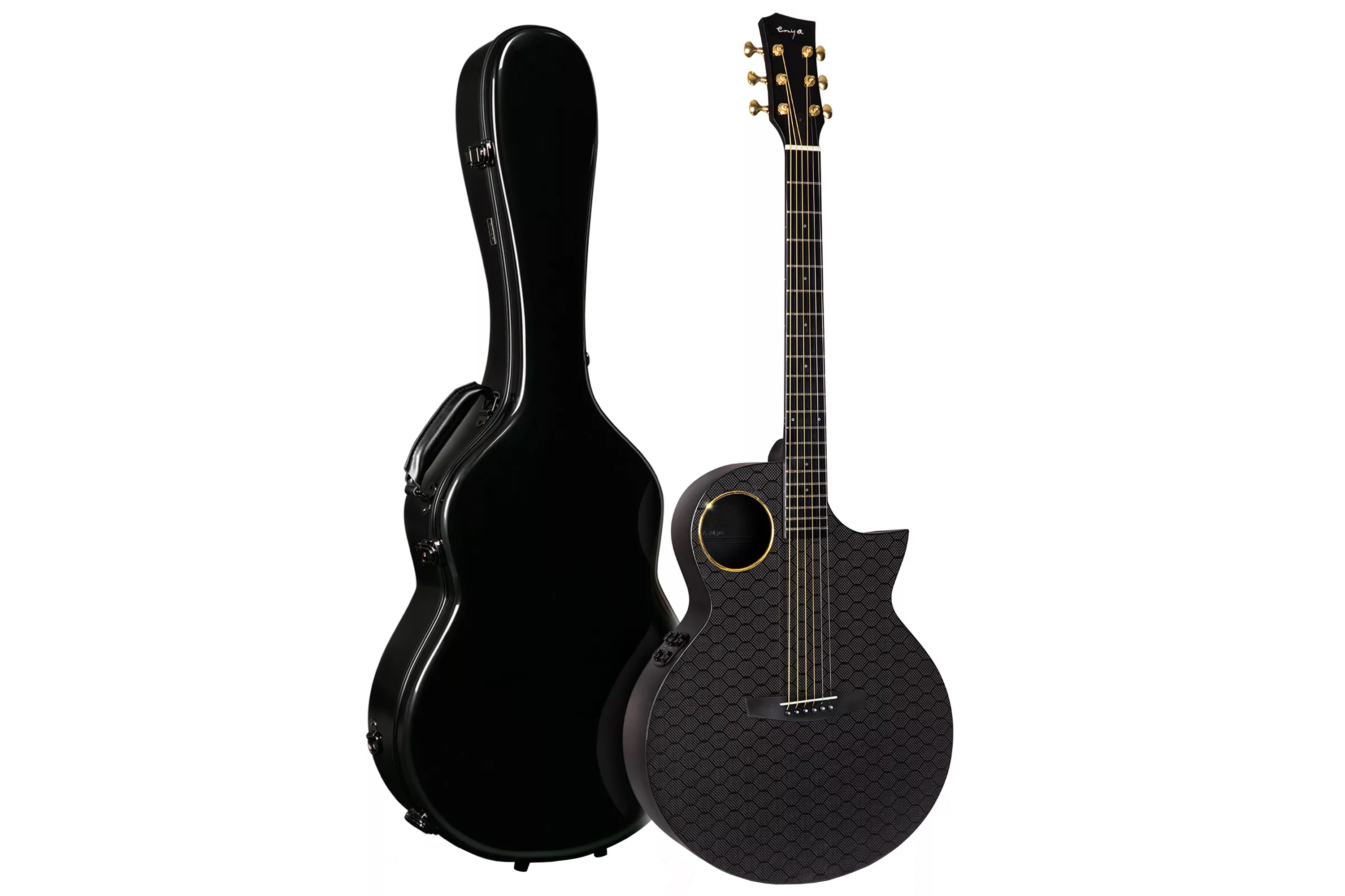 Enya Carbon X4 Carbon Fiber Acoustic Electric Guitar - Black