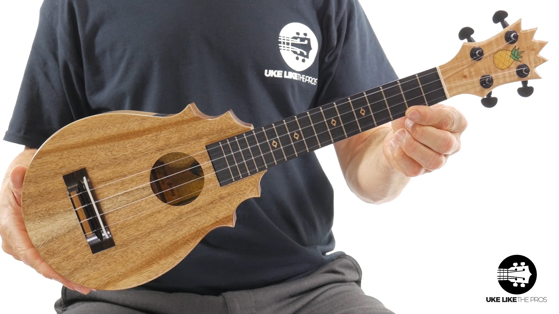 UkeSA Pineapple Sunday Opio Concert Ukulele Acacia "White Ember" 20% OFF