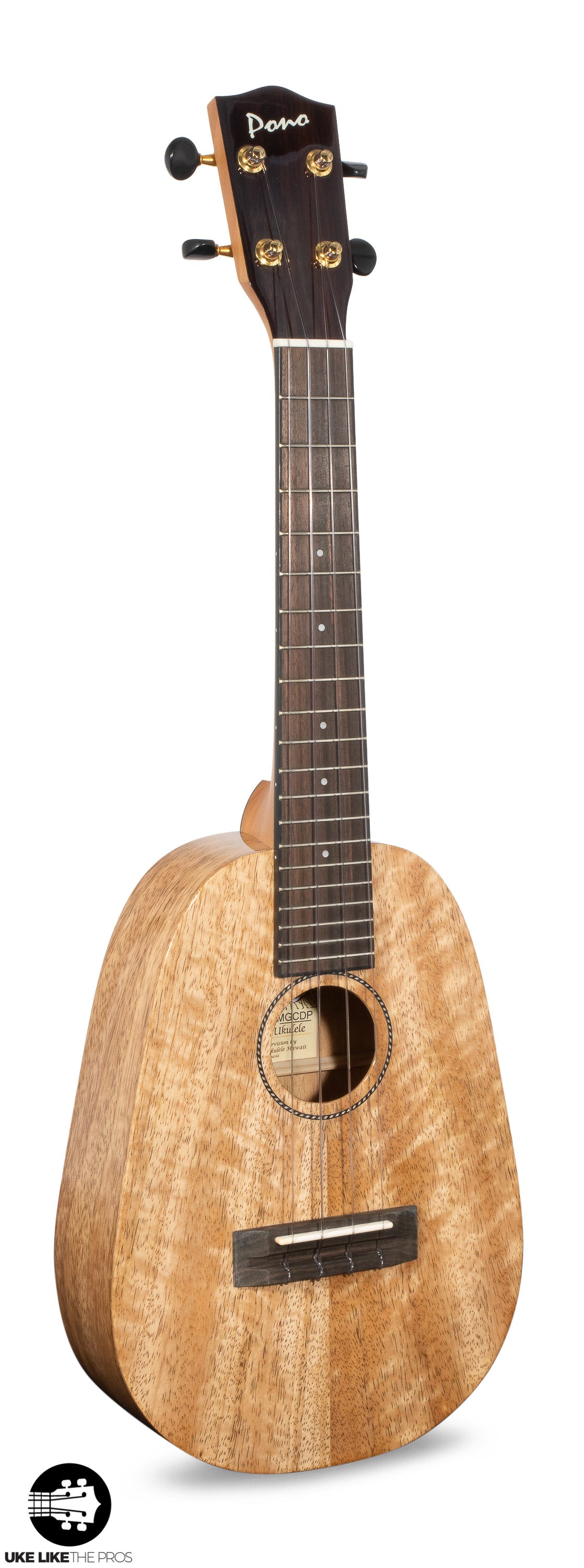 Pono MGCDP Deluxe Pineapple Concert Ukulele All Solid Mango "Olly"