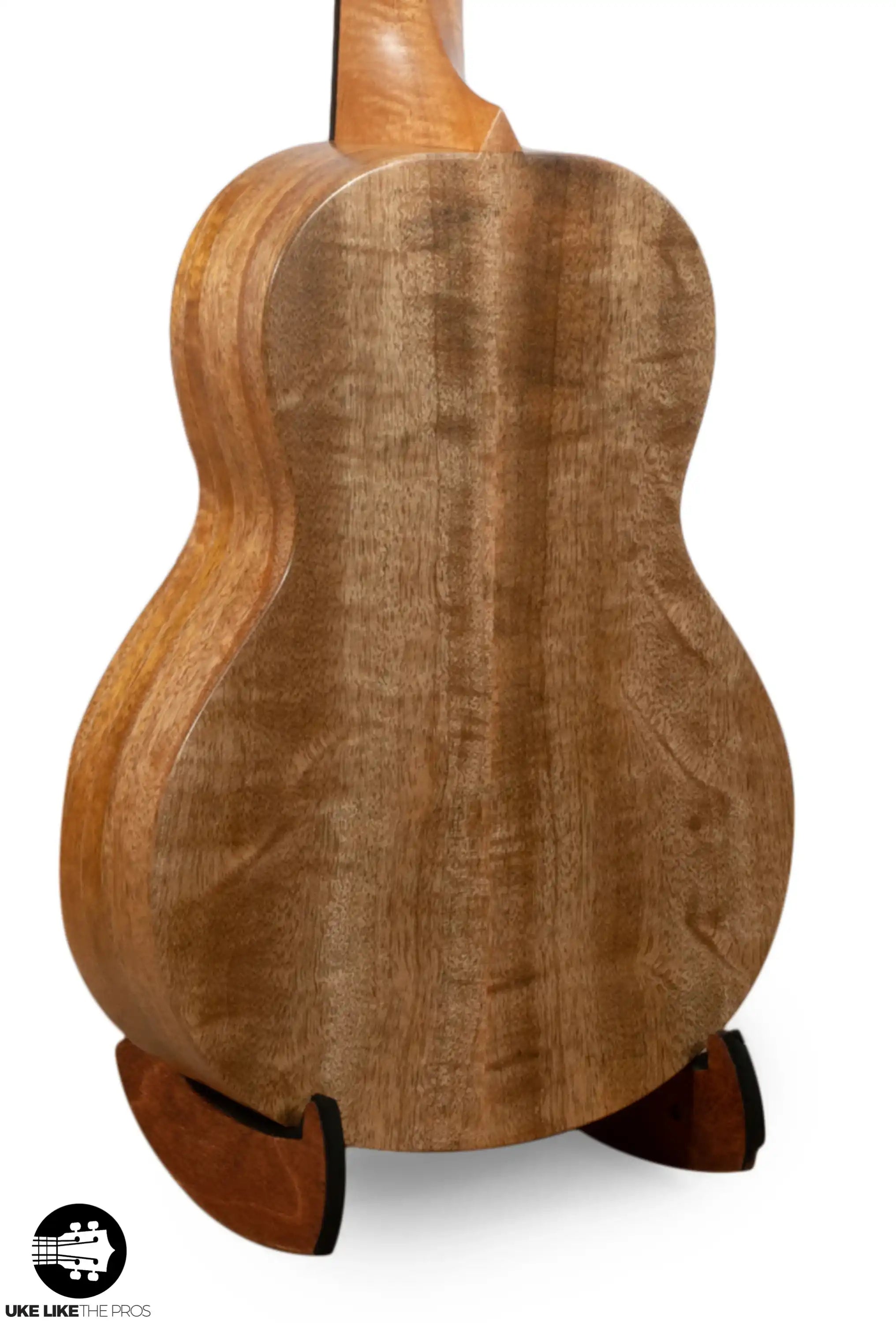 Romero Creations tenor ukulele back view in natural wood finish at Terry Carter Music Store
