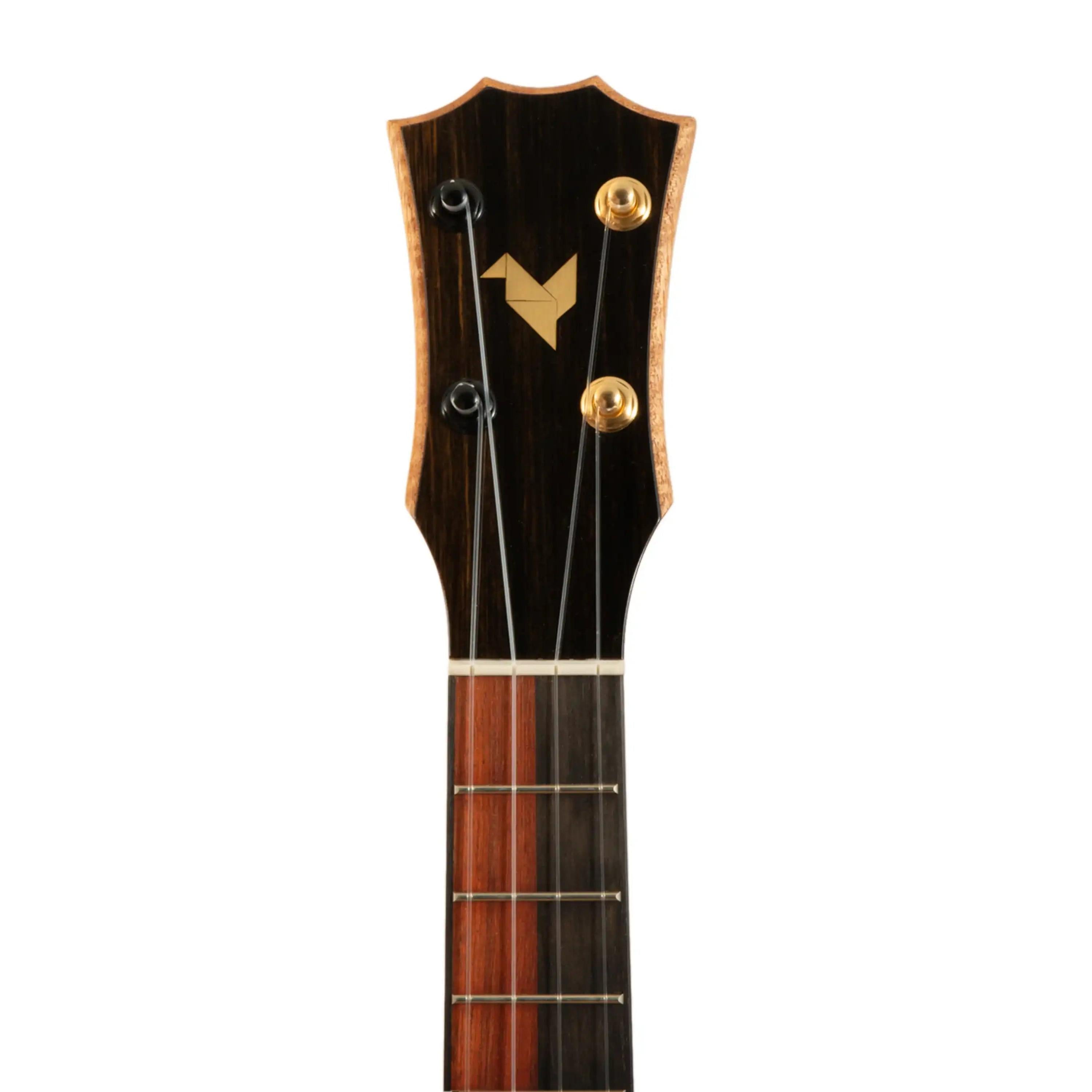 Romero Creations ukulele headstock ebony wood top view at Terry Carter Music Store