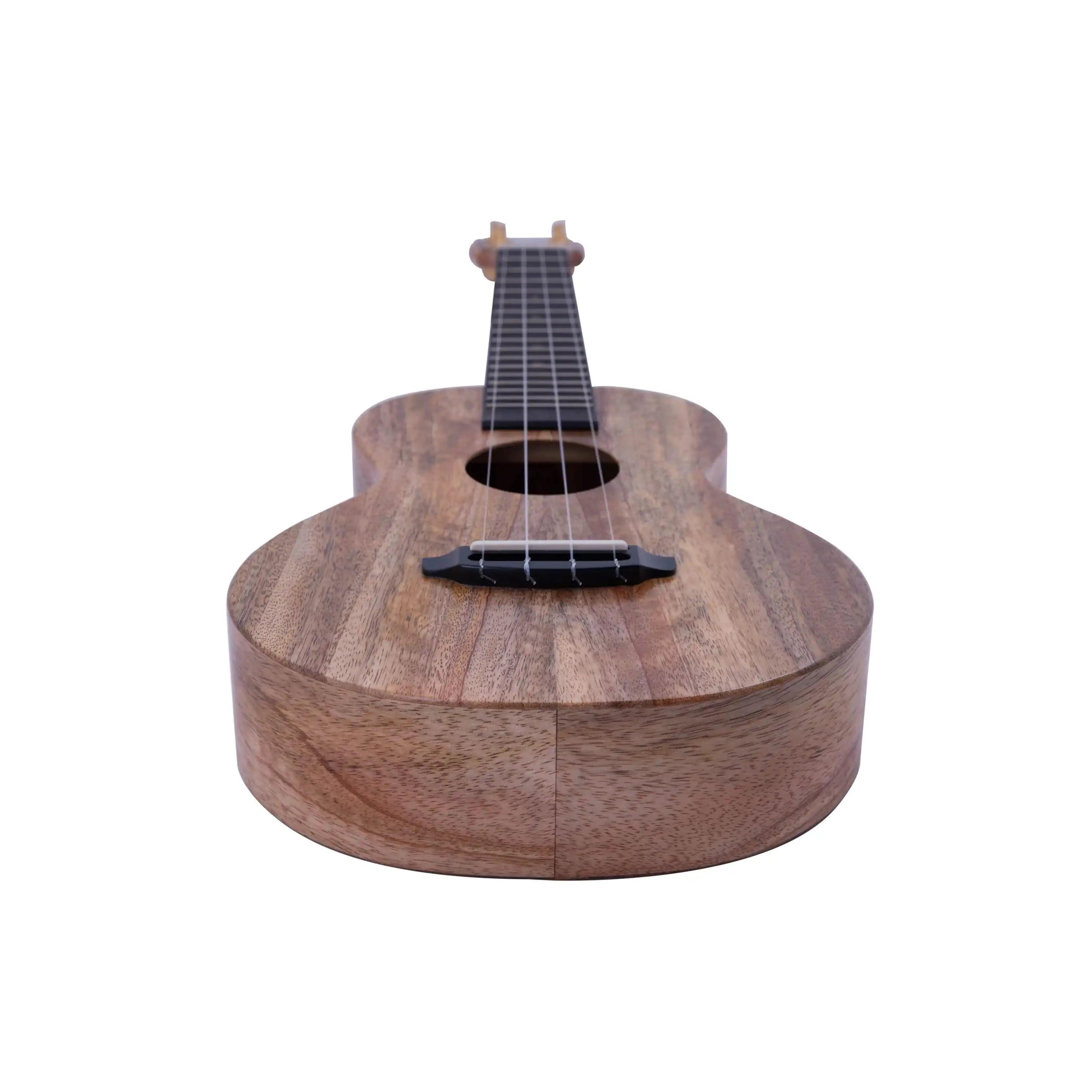 Rebel ukulele with natural wood grain finish, front view, sold by Terry Carter Music Store.