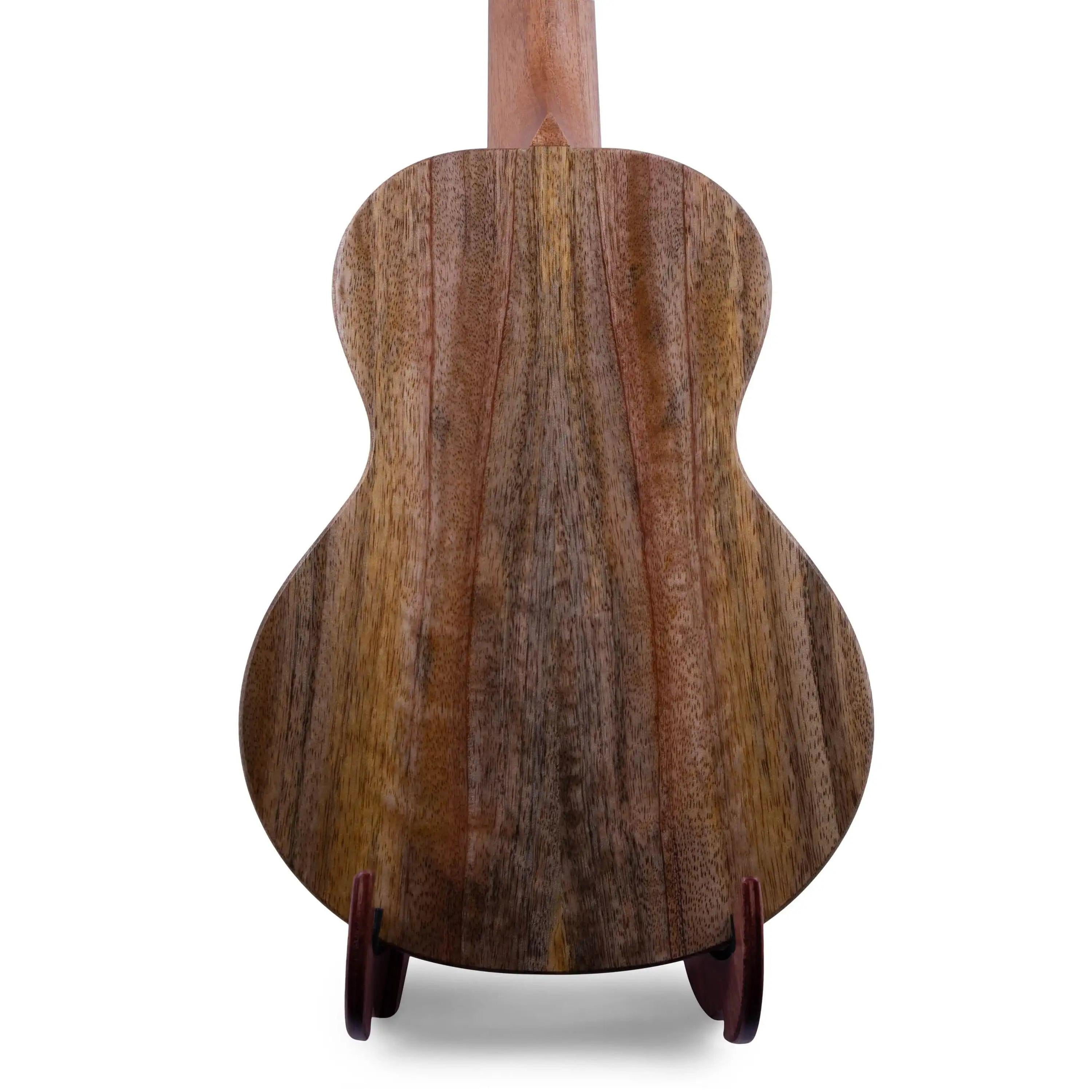 Back of Rebel ukulele with natural wood grain finish at Terry Carter Music Store