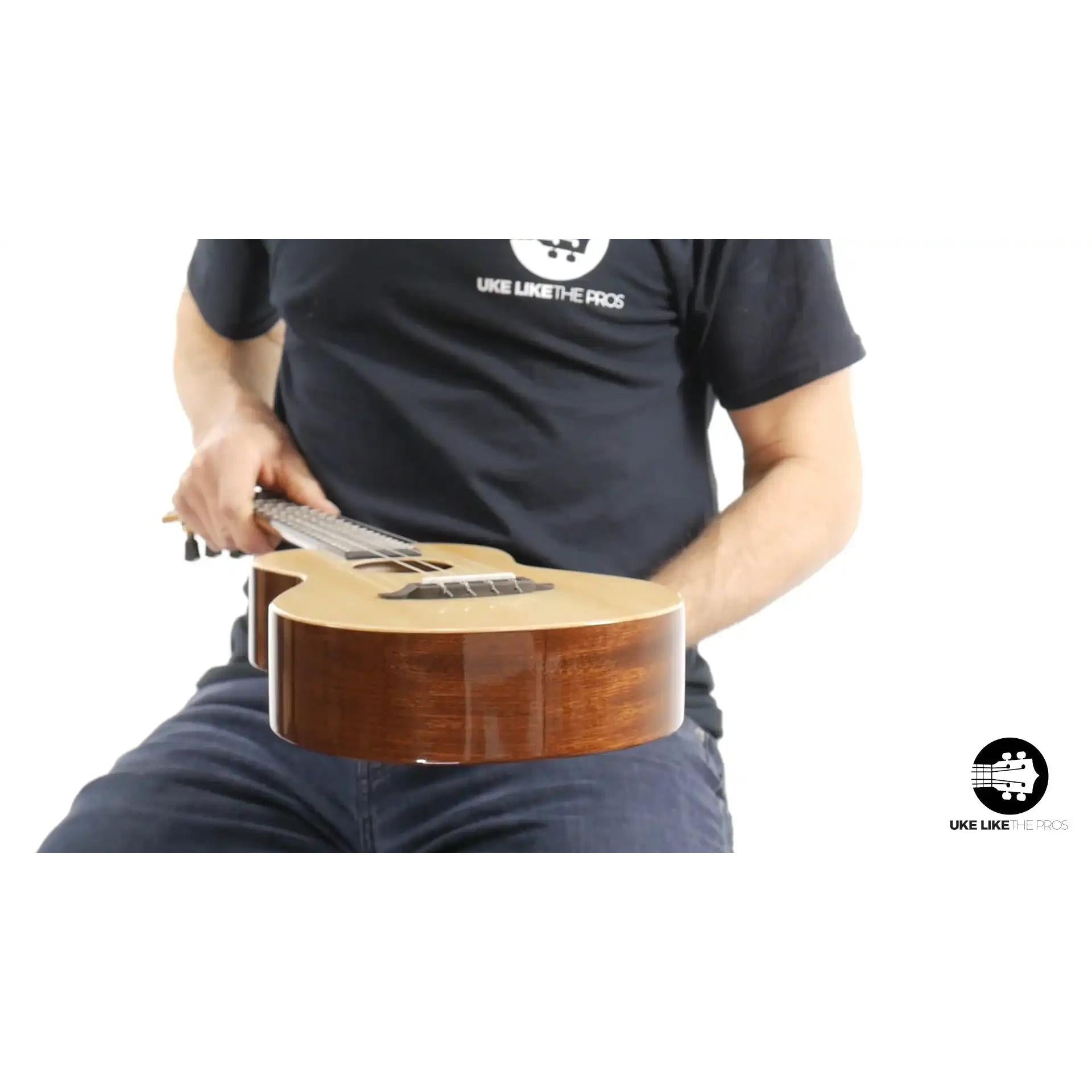 Rebel Double Cheese ukulele with glossy wood body at Terry Carter Music Store