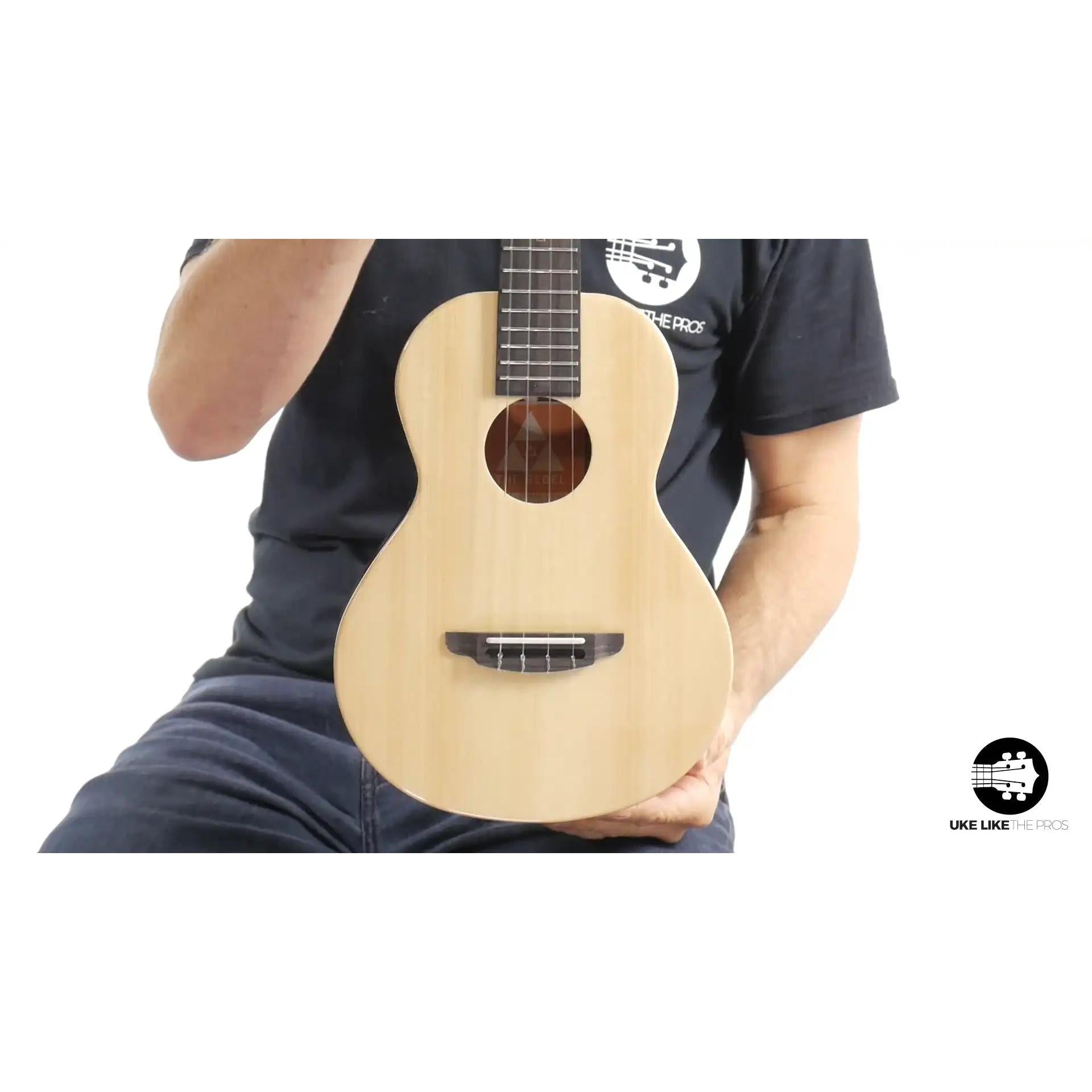 Rebel Double Cheese Spitfire ukulele with natural wood top at Terry Carter Music Store