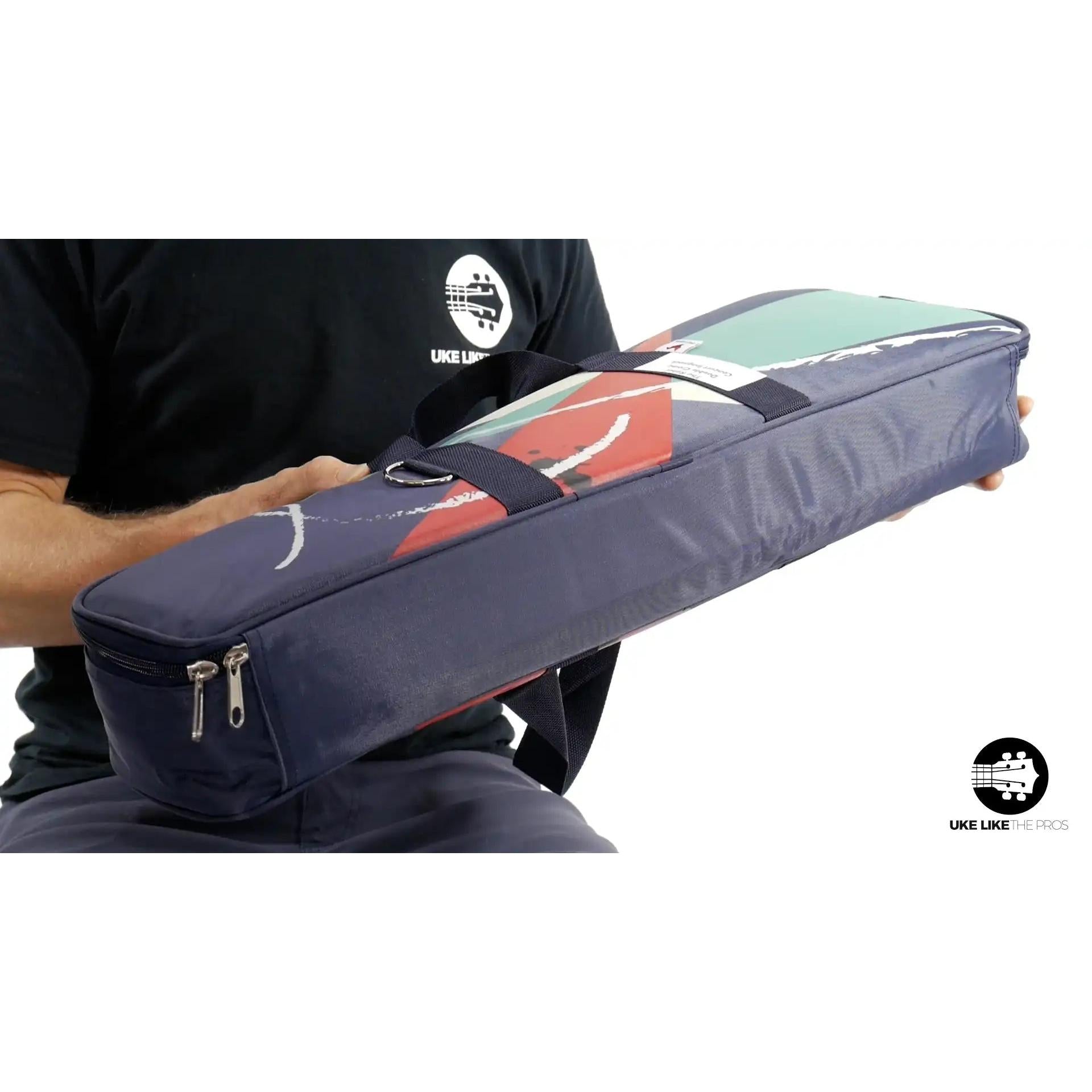 Rebel Double Creme Concert Longneck padded gig bag with colorful design, Terry Carter Music Store