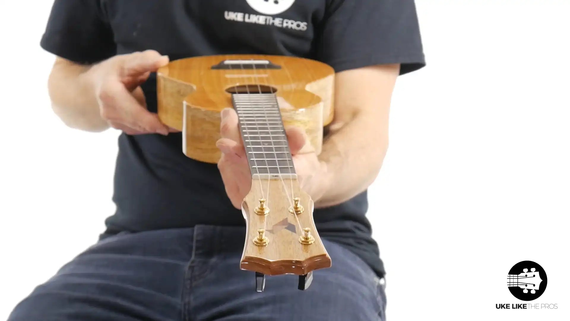 Rebel Double Creme Oingo Boingo ukulele with natural wood finish, Terry Carter Music Store.