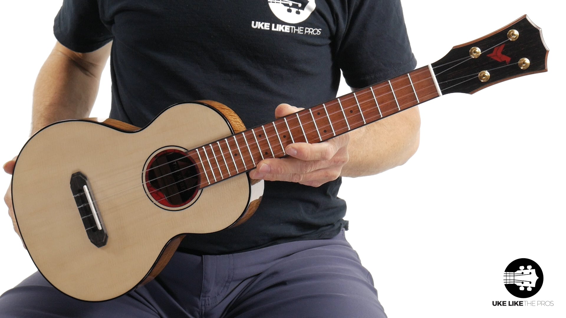 Rebel Pluto Tenor Ukulele Solid Spruce Top and Curly Acacia "Fire Walk"