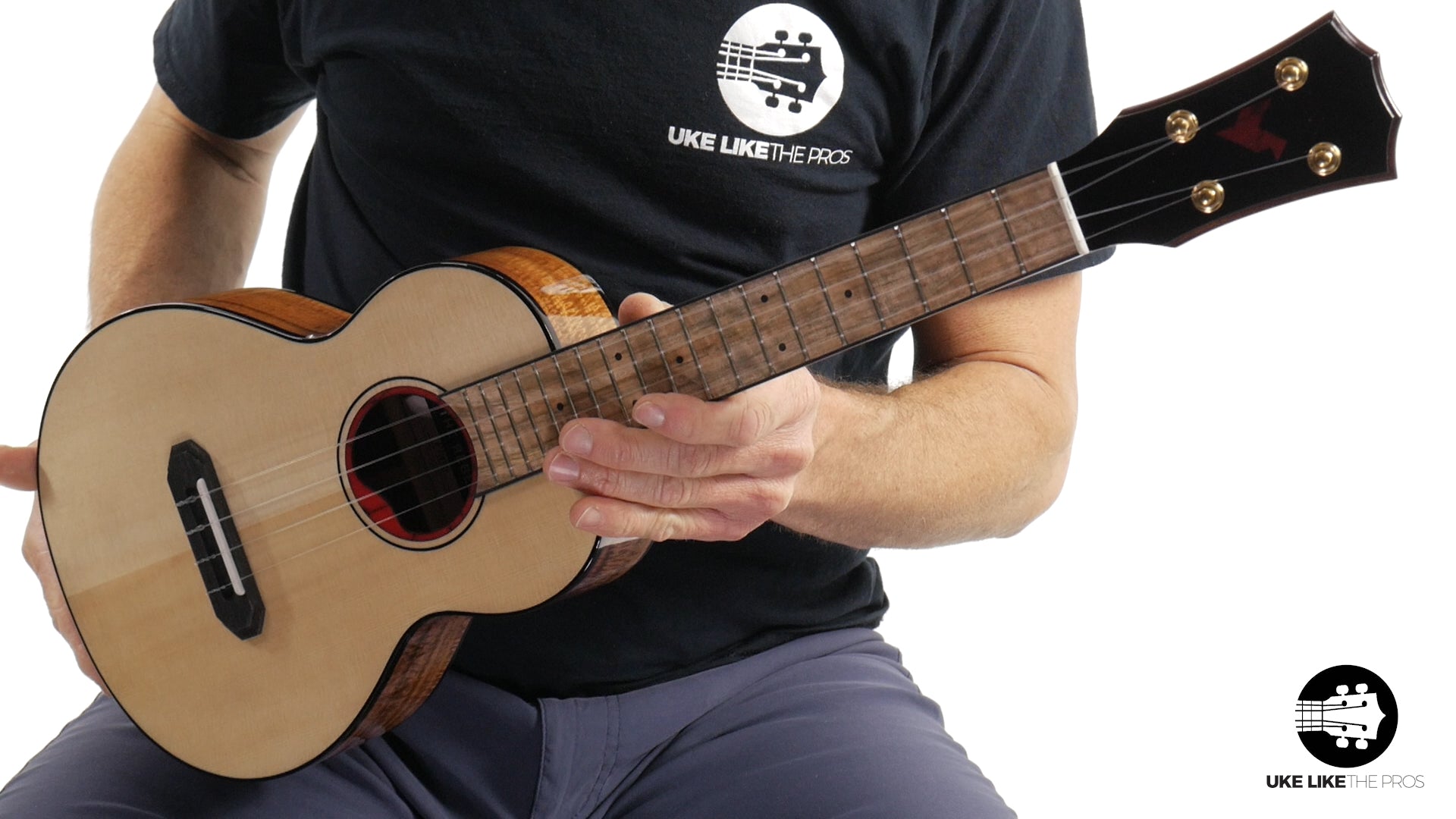 Rebel Pluto Tenor Ukulele Solid Spruce Top and Curly Acacia "Imperial Guard"