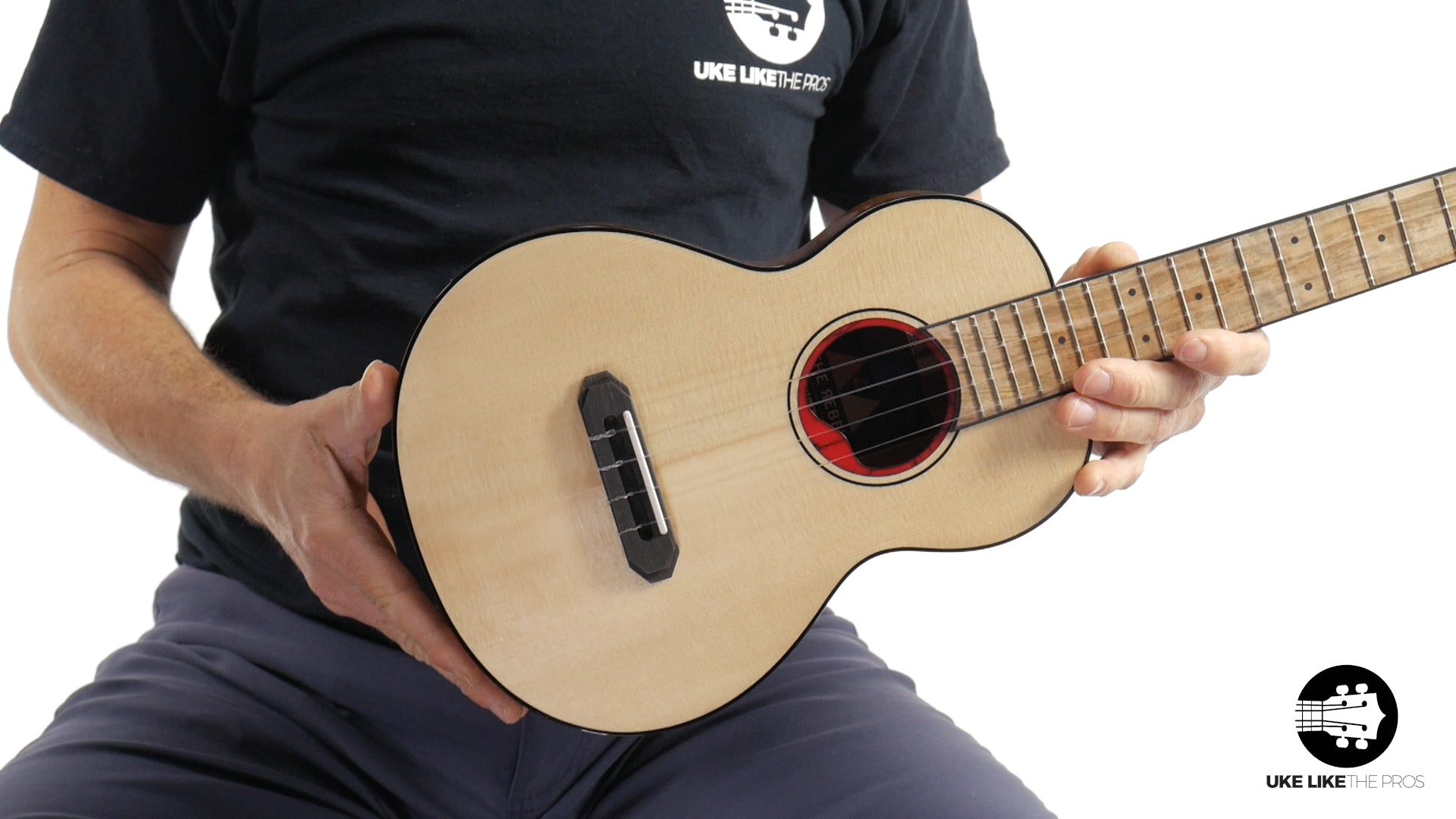Rebel Pluto Tenor Ukulele Solid Spruce Top and Curly Acacia "Imperial Guard"