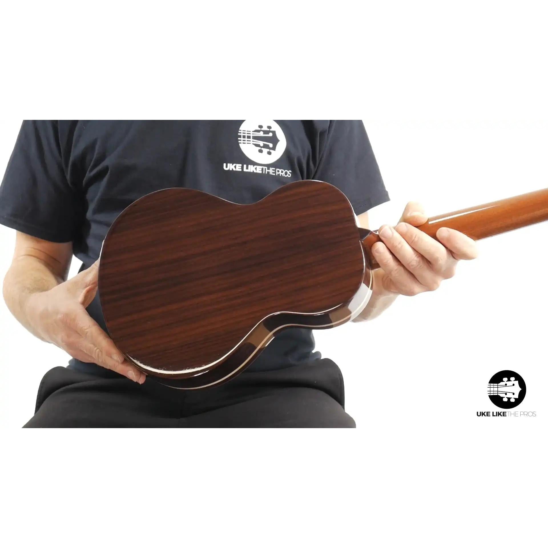 Rebel Quark ukulele with rich dark wood back, featured at Terry Carter Music Store
