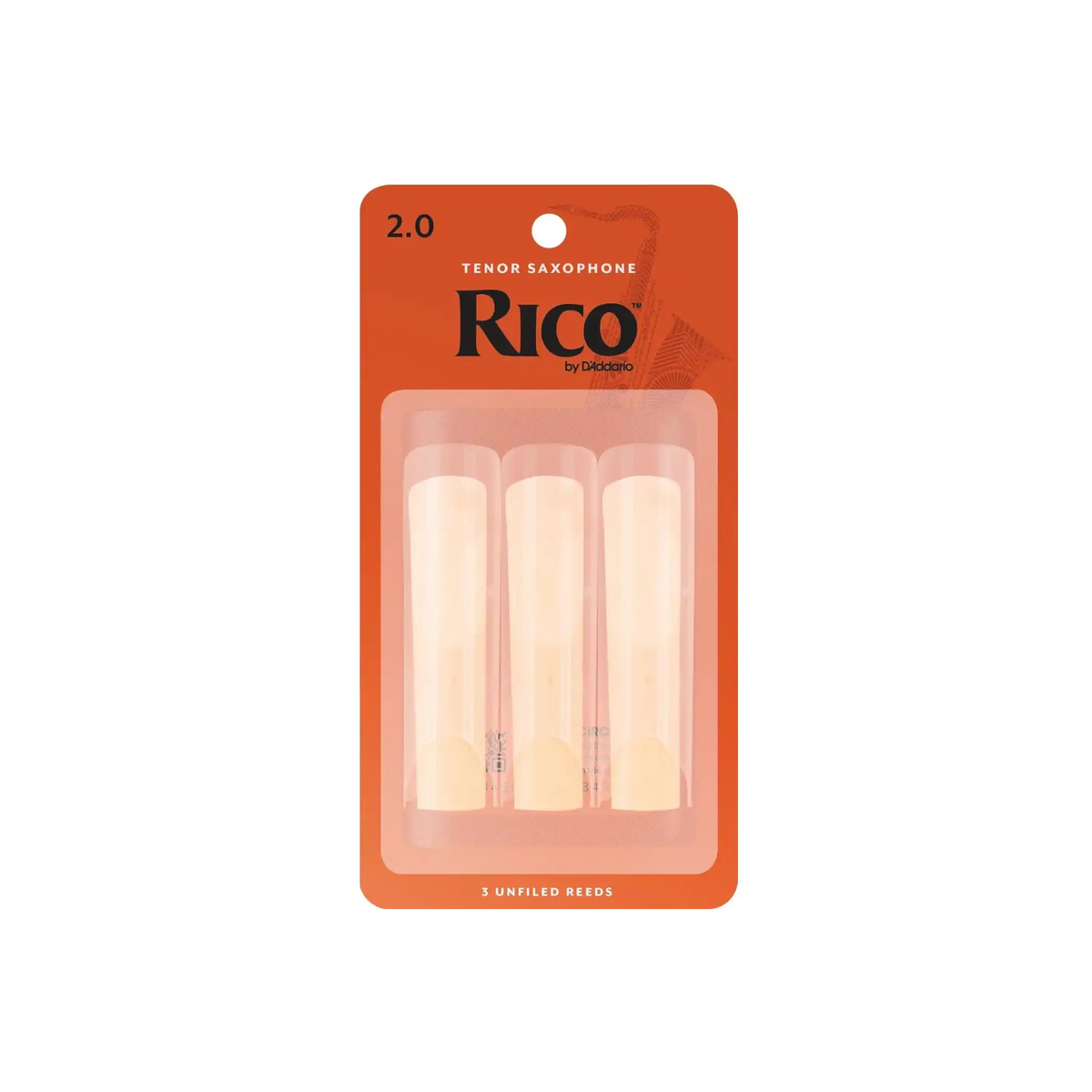 RicobyD_AddarioTenorSaxophoneReedsStrength2.0-3Pack-front | Terry Carter Music Store