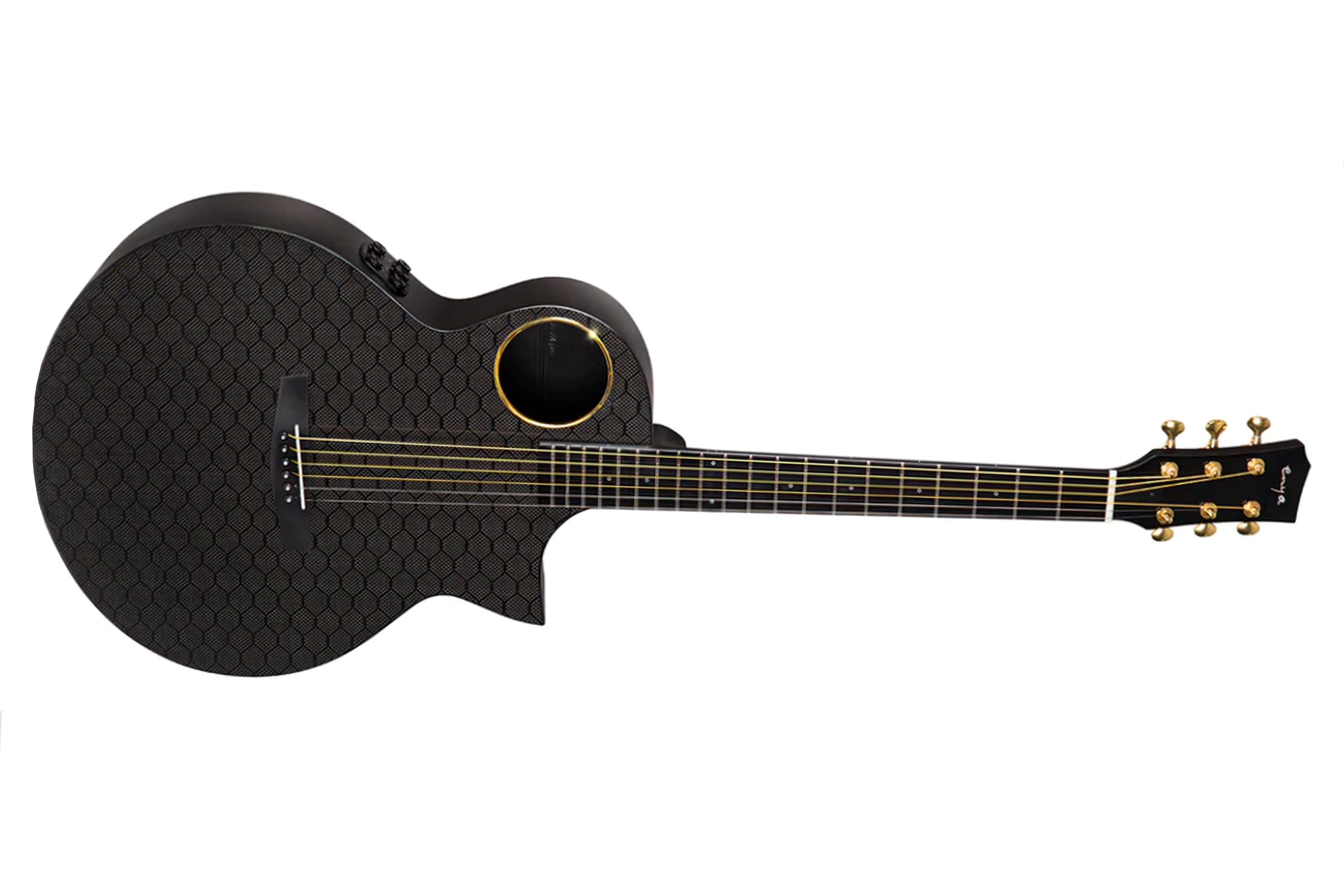 Enya Carbon X4 Carbon Fiber Acoustic Electric Guitar - Black