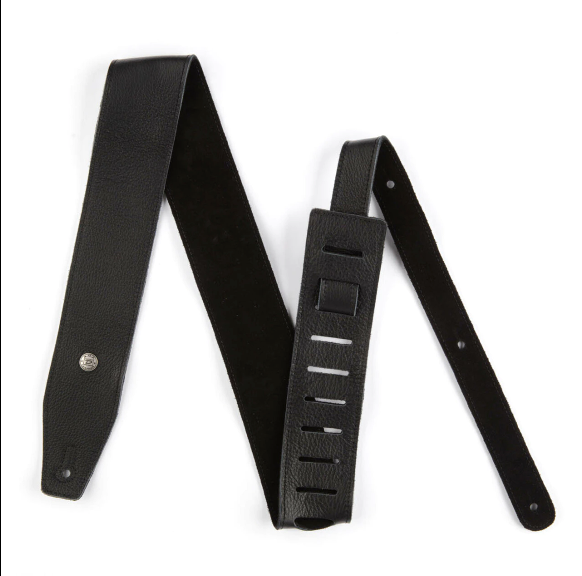 Dunlop Triple Black Italian Leather Triple Black Guitar Strap