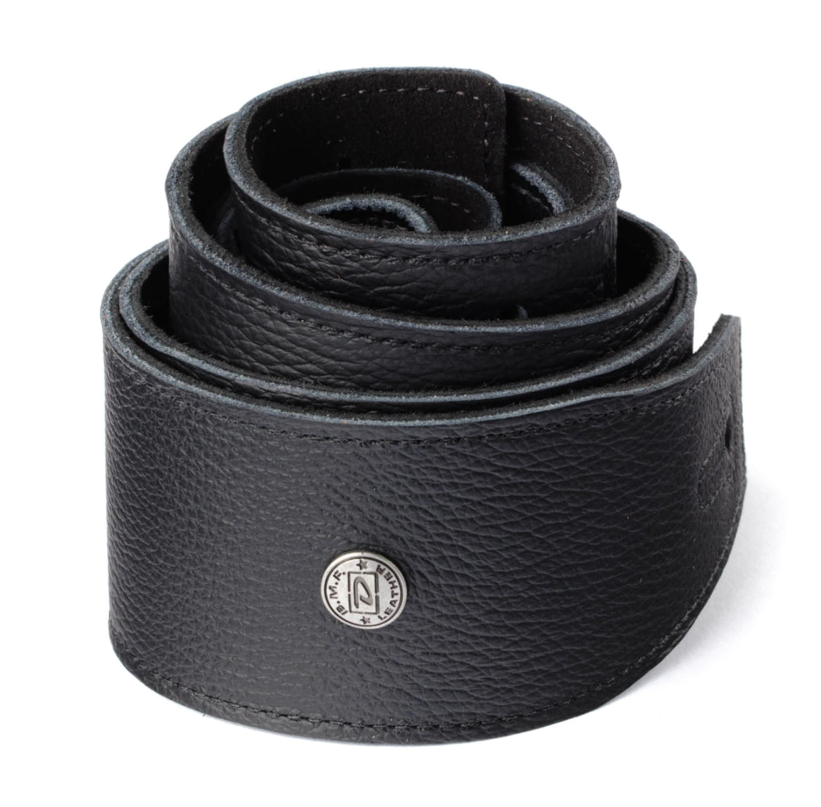 Dunlop Triple Black Italian Leather Triple Black Guitar Strap