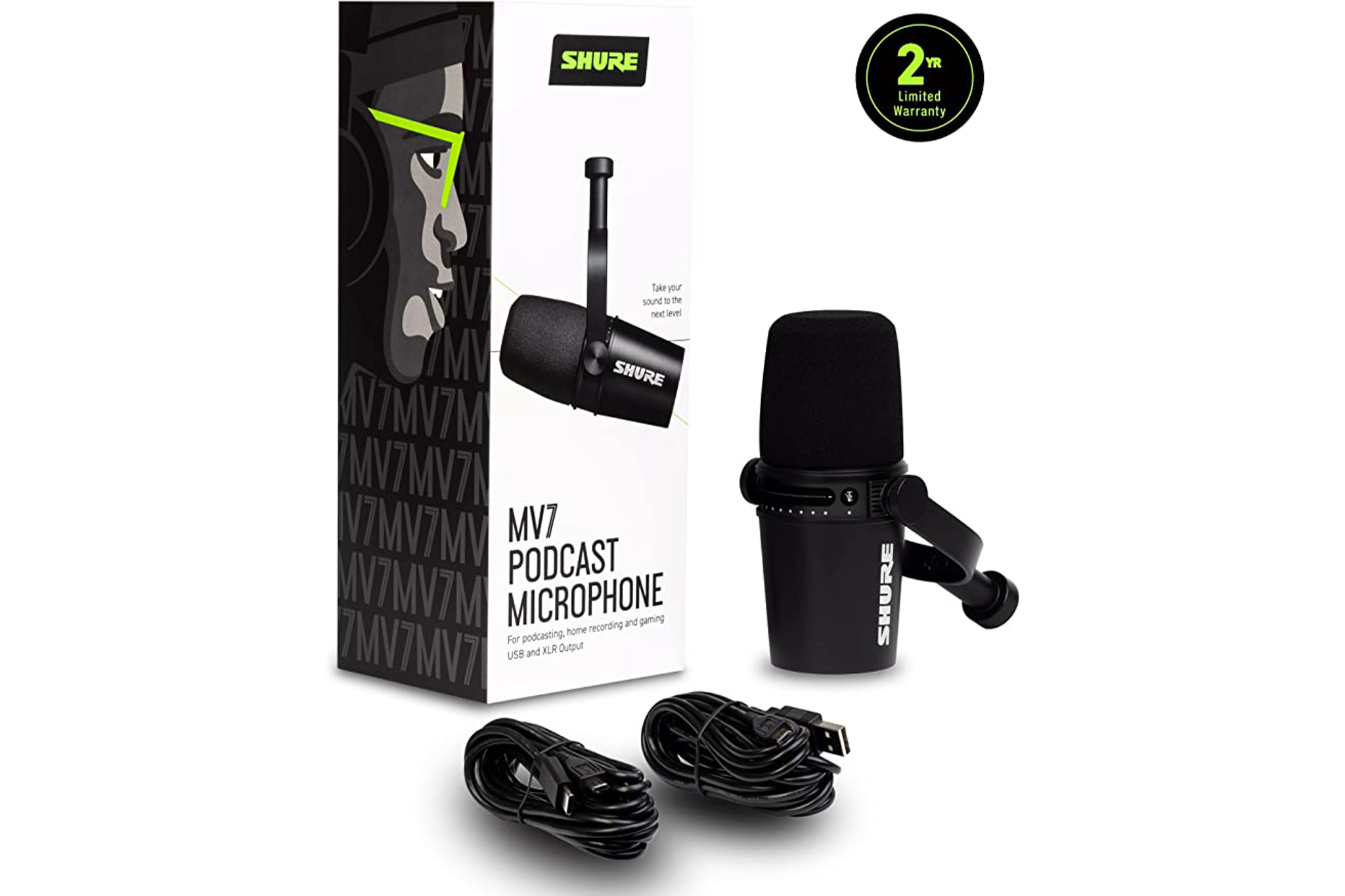 Shure MV7 USB Podcast Microphone - Black