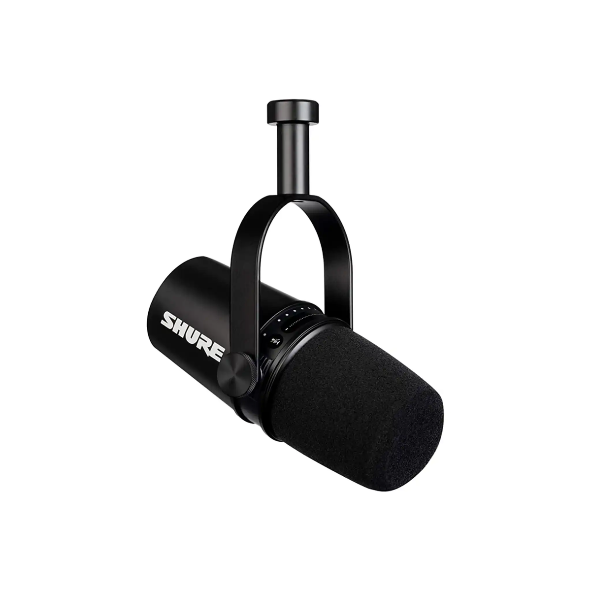ShureMV7USBPodcastMicrophone-Black-closeup | Terry Carter Music Store