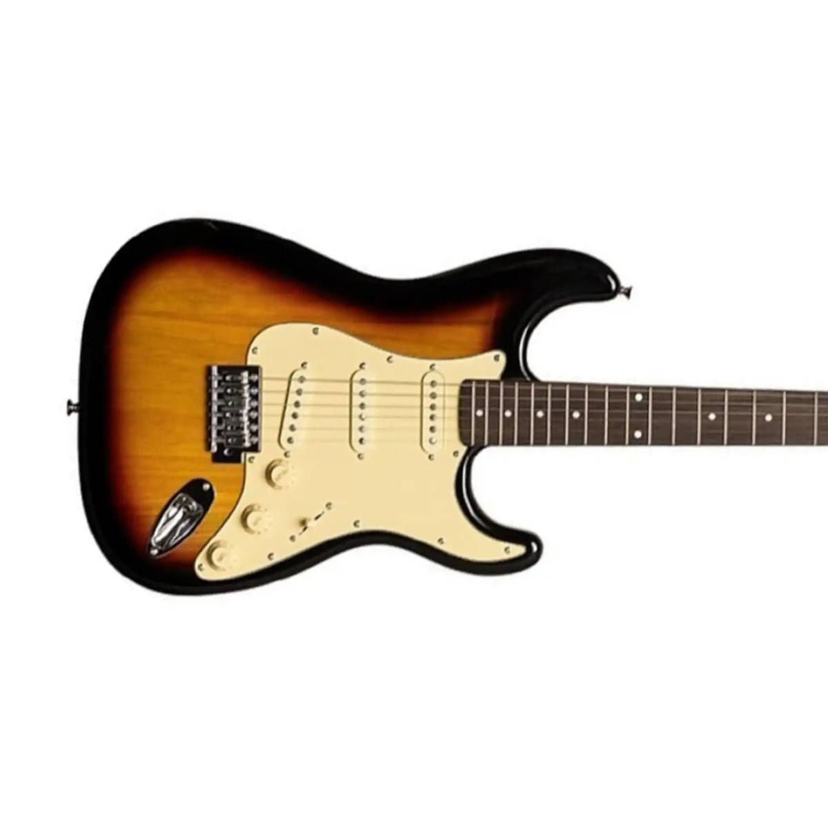 StaggSES-30-SNBStandardStratStyleElectricGuitar-SUNBURST-front | Terry Carter Music Store