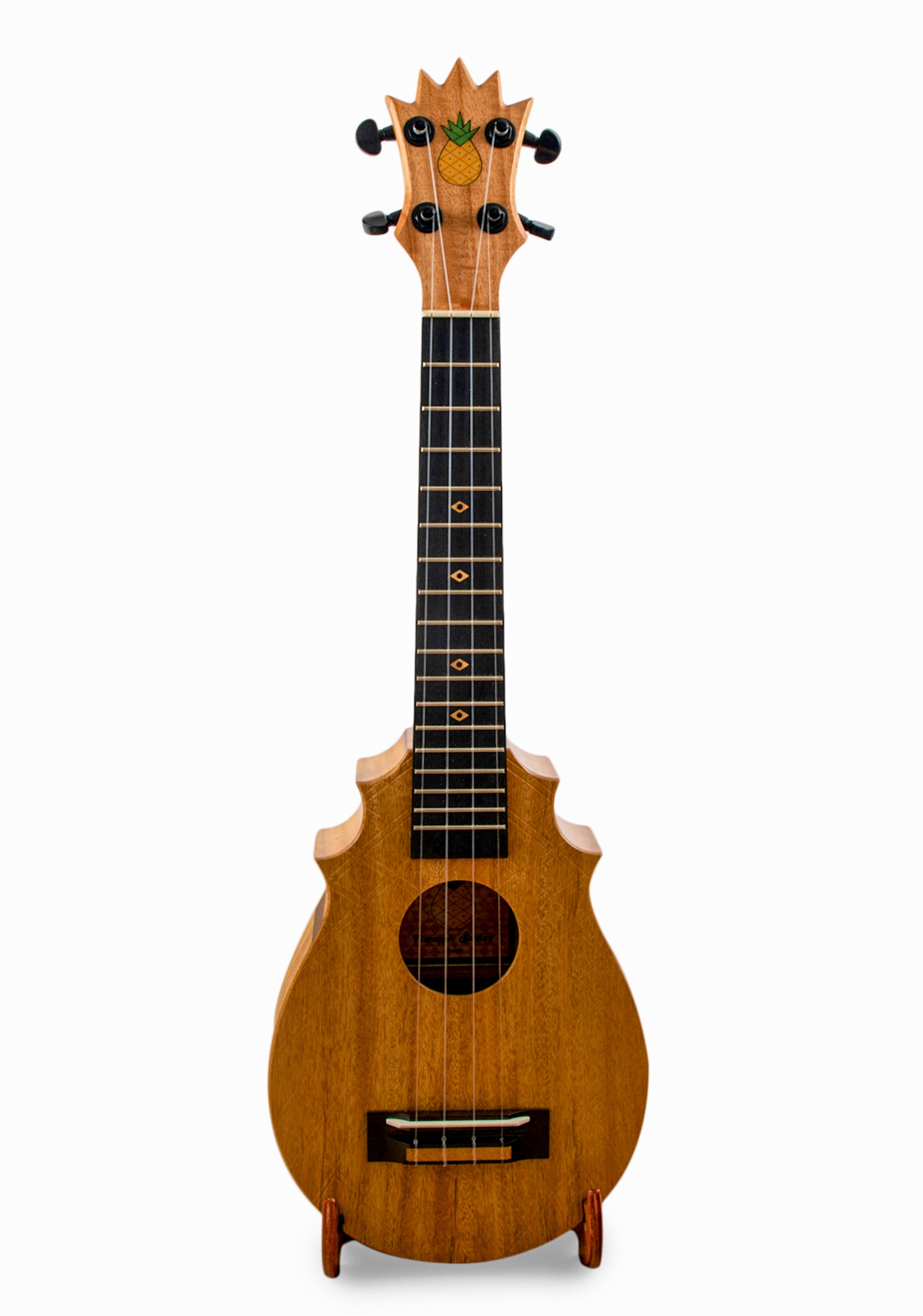 UkeSA Pineapple Sunday Opio Concert Ukulele Solid Acacia "Charles I" by Pops KoAloha (DISCOUNTED $387)