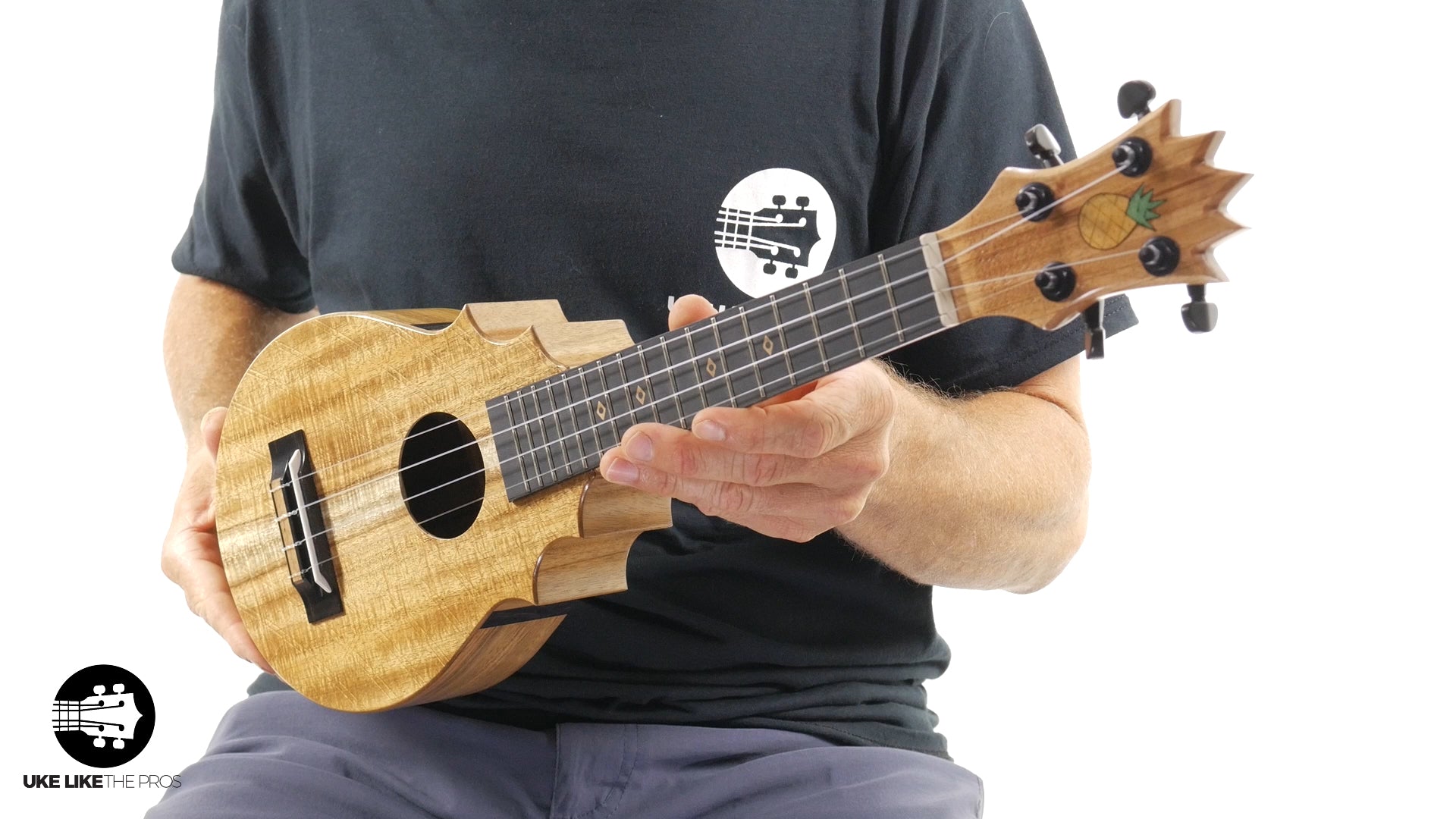 UkeSA Pineapple Sunday Opio Concert Ukulele Acacia "White Fang"