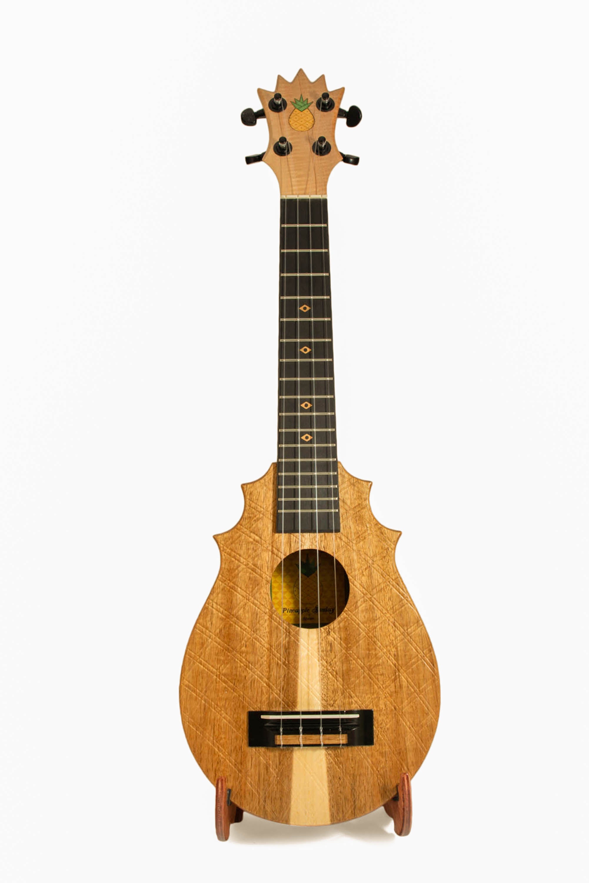 UkeSA Pineapple Sunday Opio Concert Ukulele Solid Acacia "Caspian" by Pops KoAloha (DISCOUNTED $387)