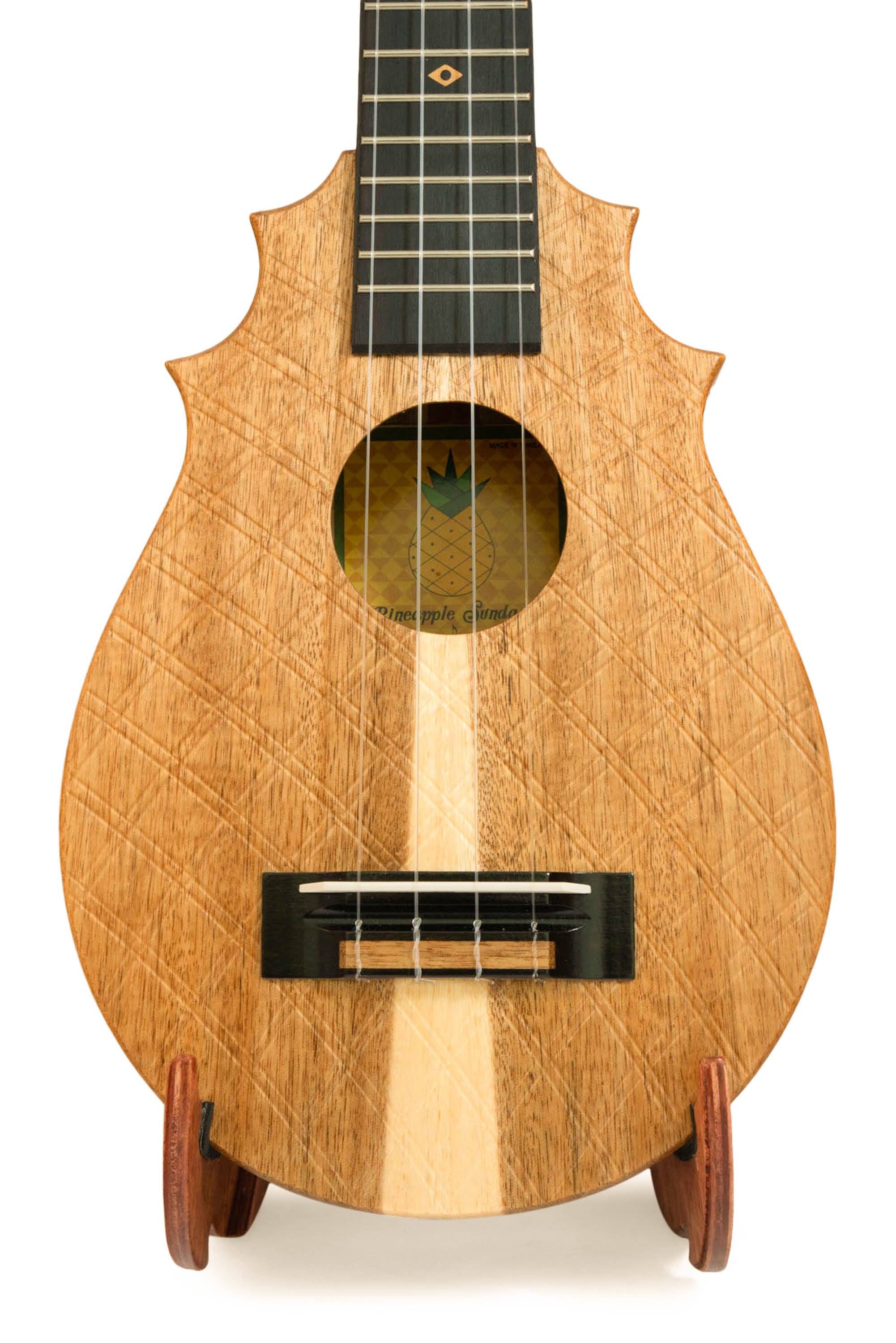 UkeSA Pineapple Sunday Opio Concert Ukulele Solid Acacia "Caspian" by Pops KoAloha (DISCOUNTED $387)