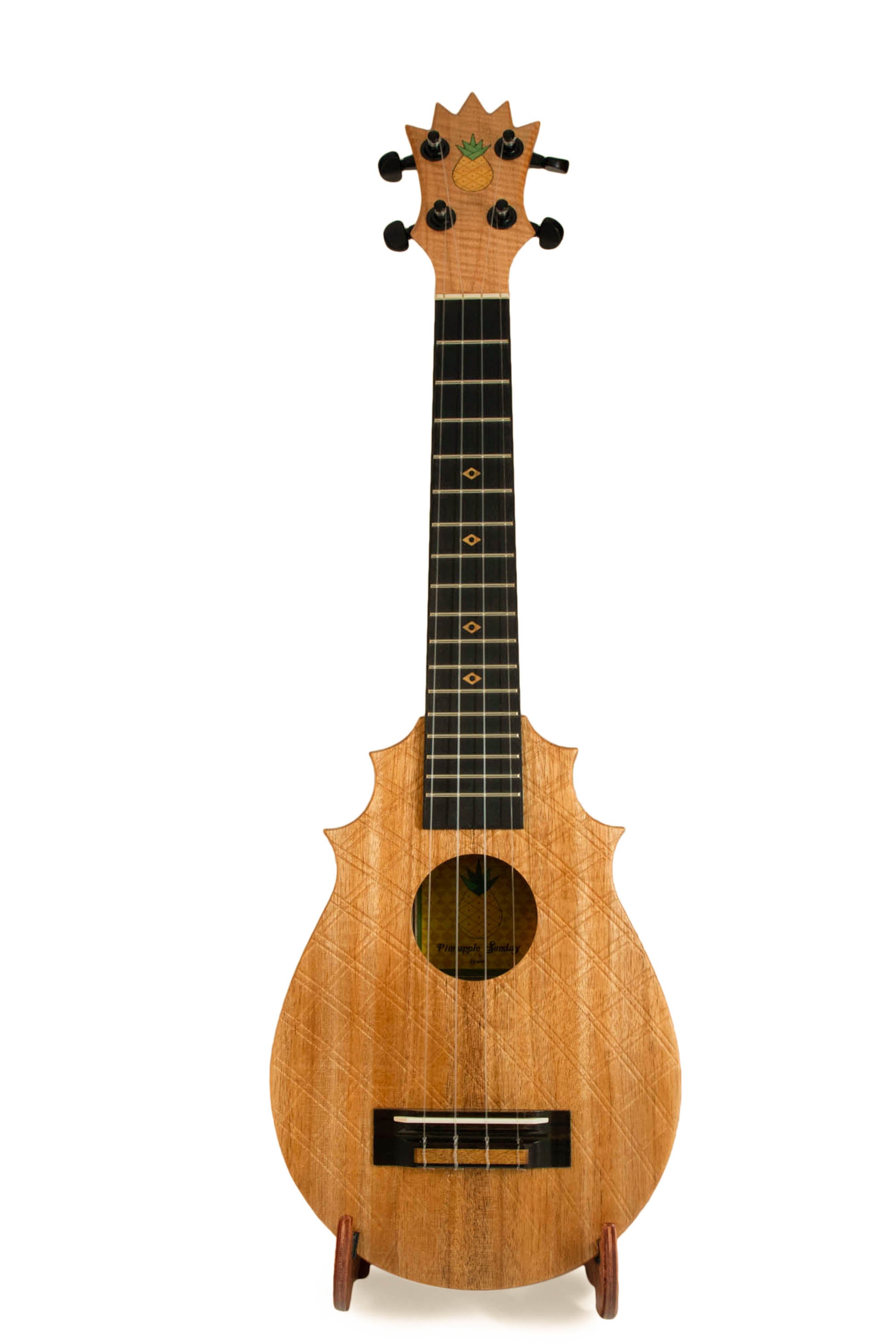 UkeSA Pineapple Sunday Opio Concert Ukulele Solid Acacia "Louis XIV" by Pops KoAloha (DISCOUNTED $387)