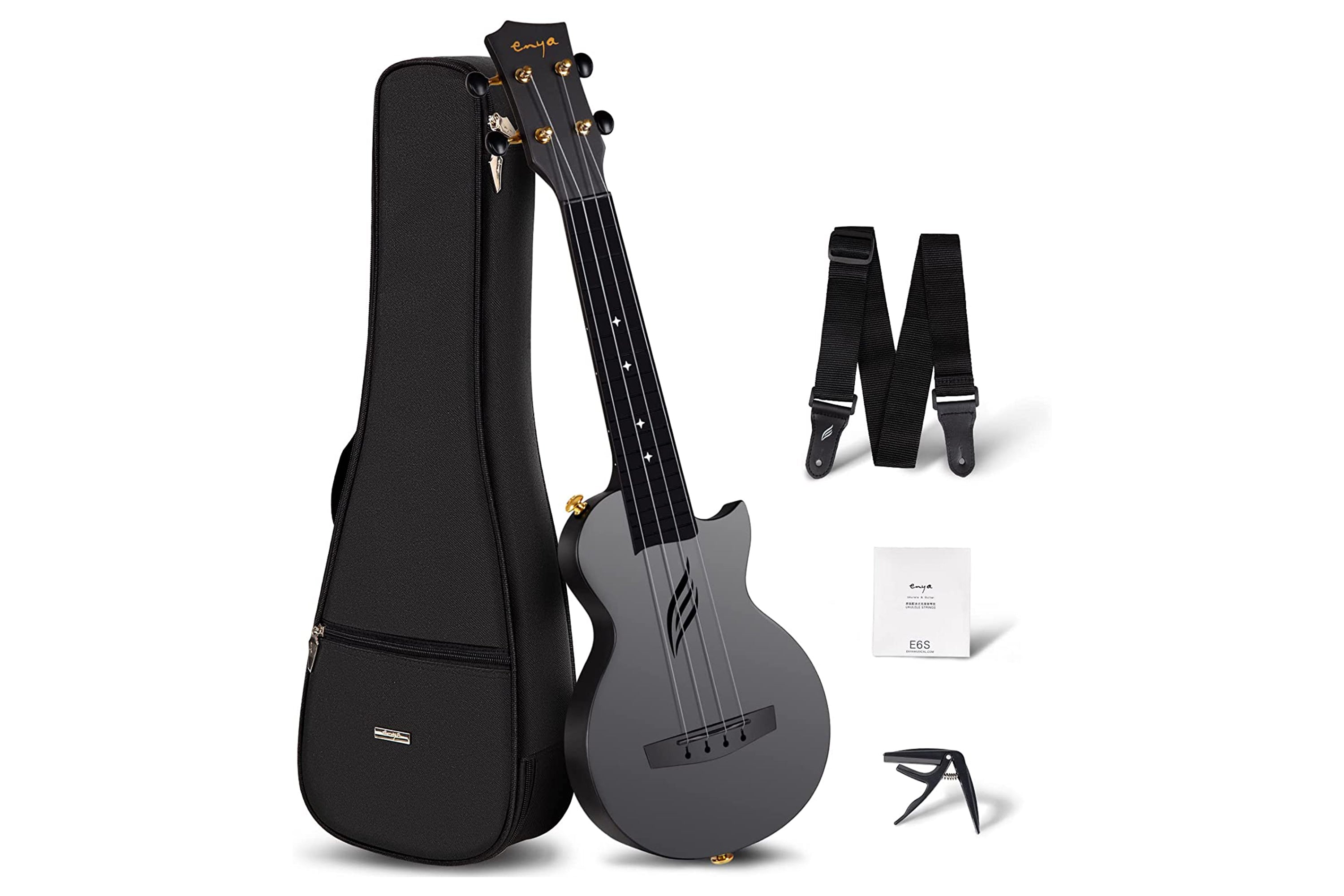 Enya Nova U Mini Black Soprano Ukulele "Mighty Mouse"