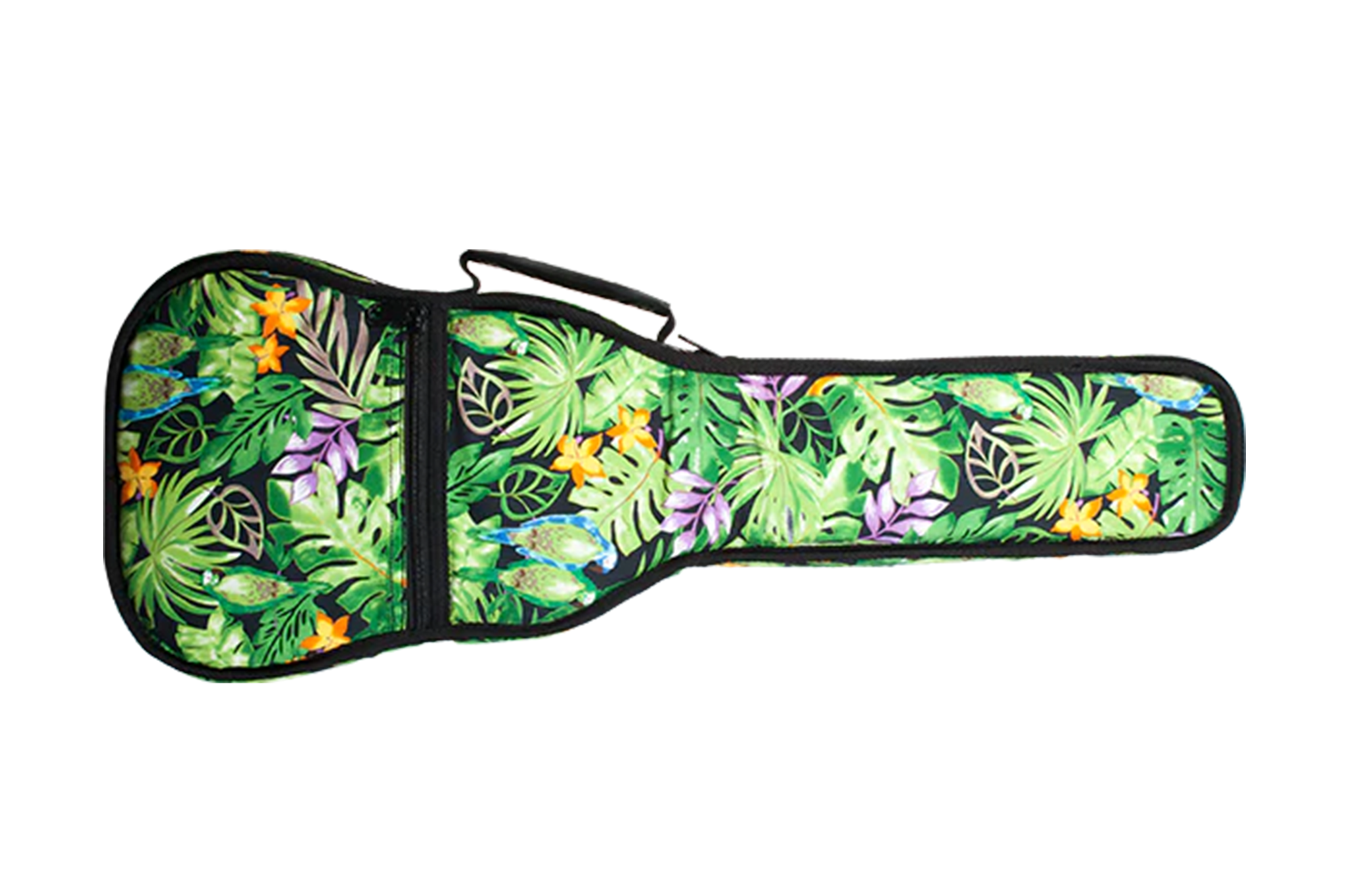 Ohana UB-27-AG Hawaiian Green Floral Print Ukulele Gigbag - TENOR