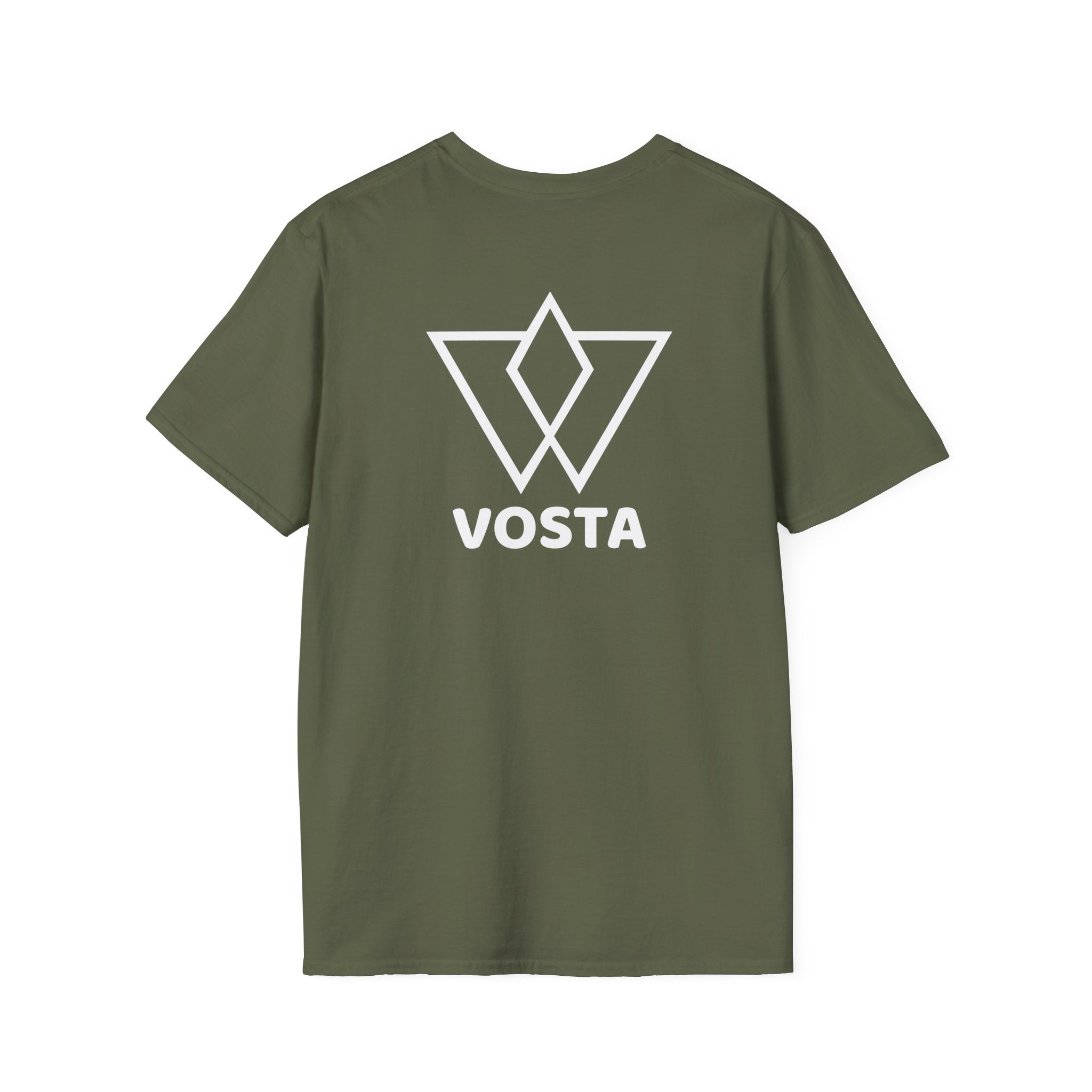 Vosta Black T-Shirt - Minimalist White Logo Tee
