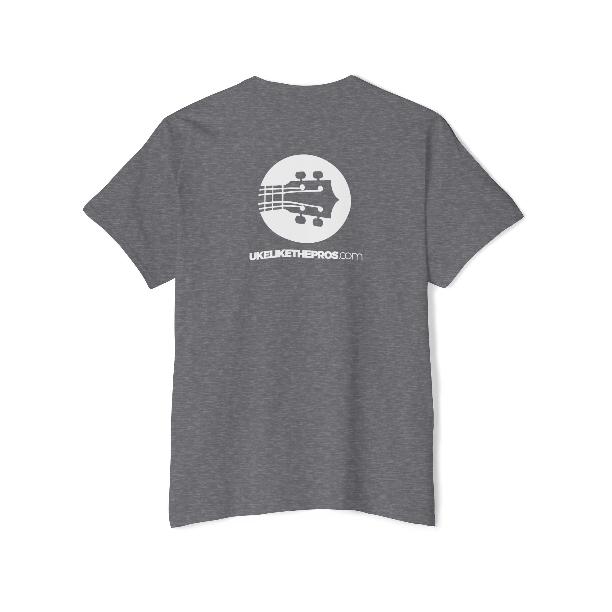 Uke Like The Pros T-Shirt - Small White Chest Logo
