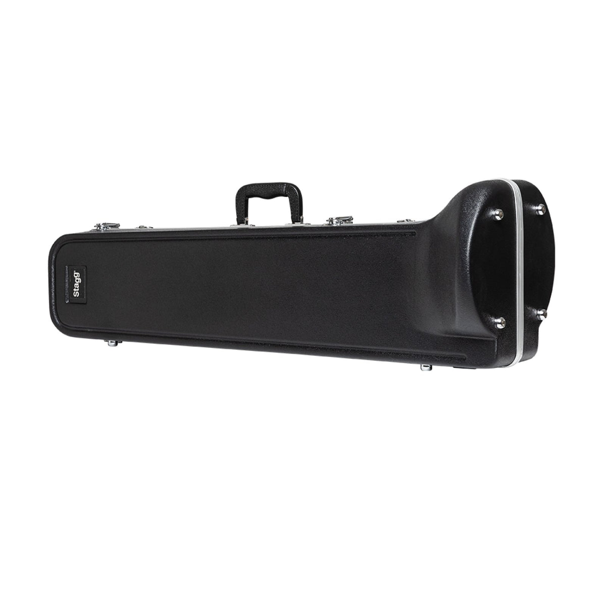 Stagg ABS-TB ABS case for trombone: side view of the closed trombone case with carry handle