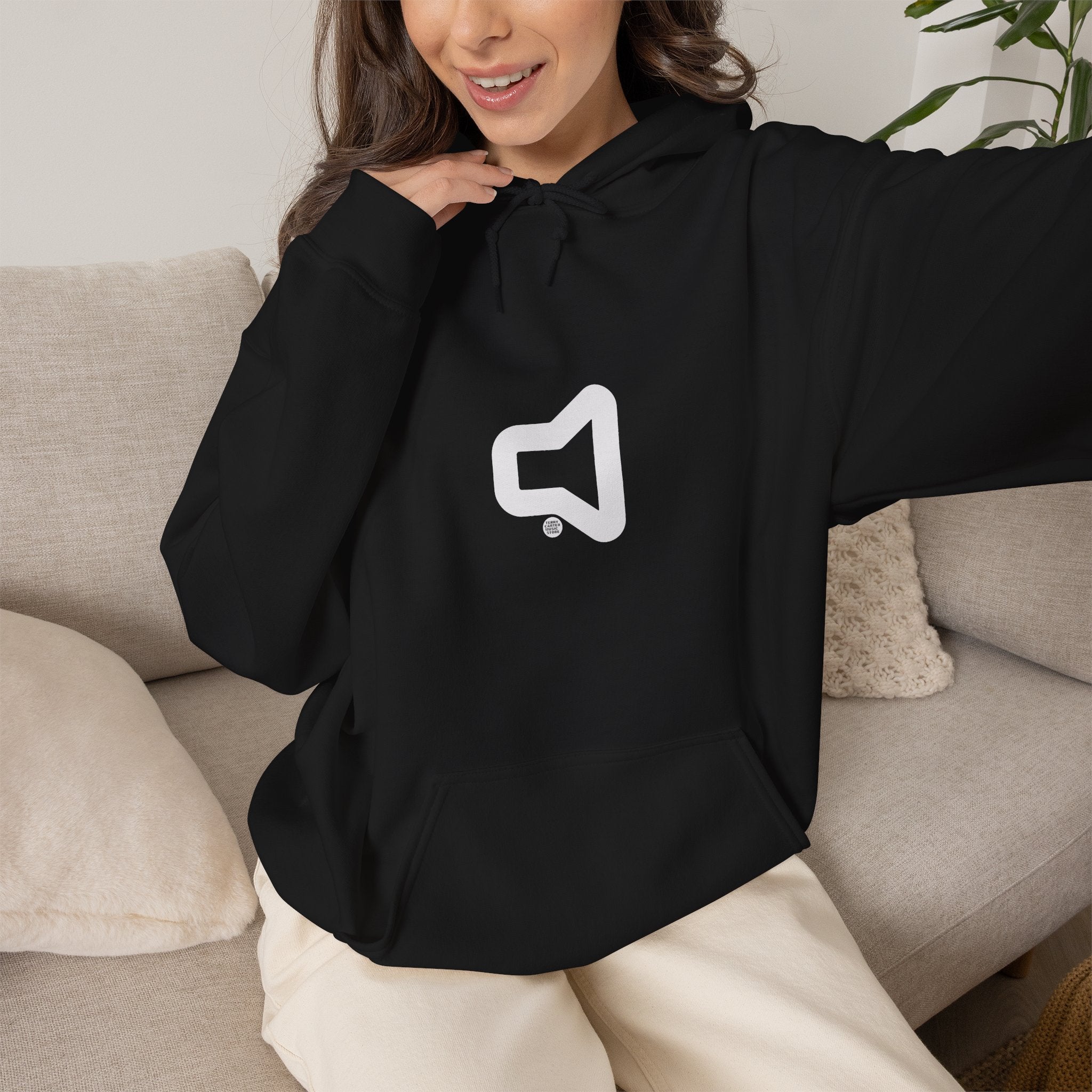 Speaker Icon Hoodie - White Logo