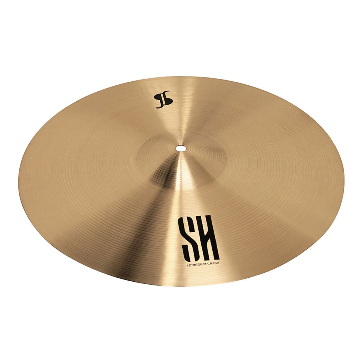 Stagg SH Regular 16-inch medium crash cymbal at an angle, showing the Stagg logo and SH marking