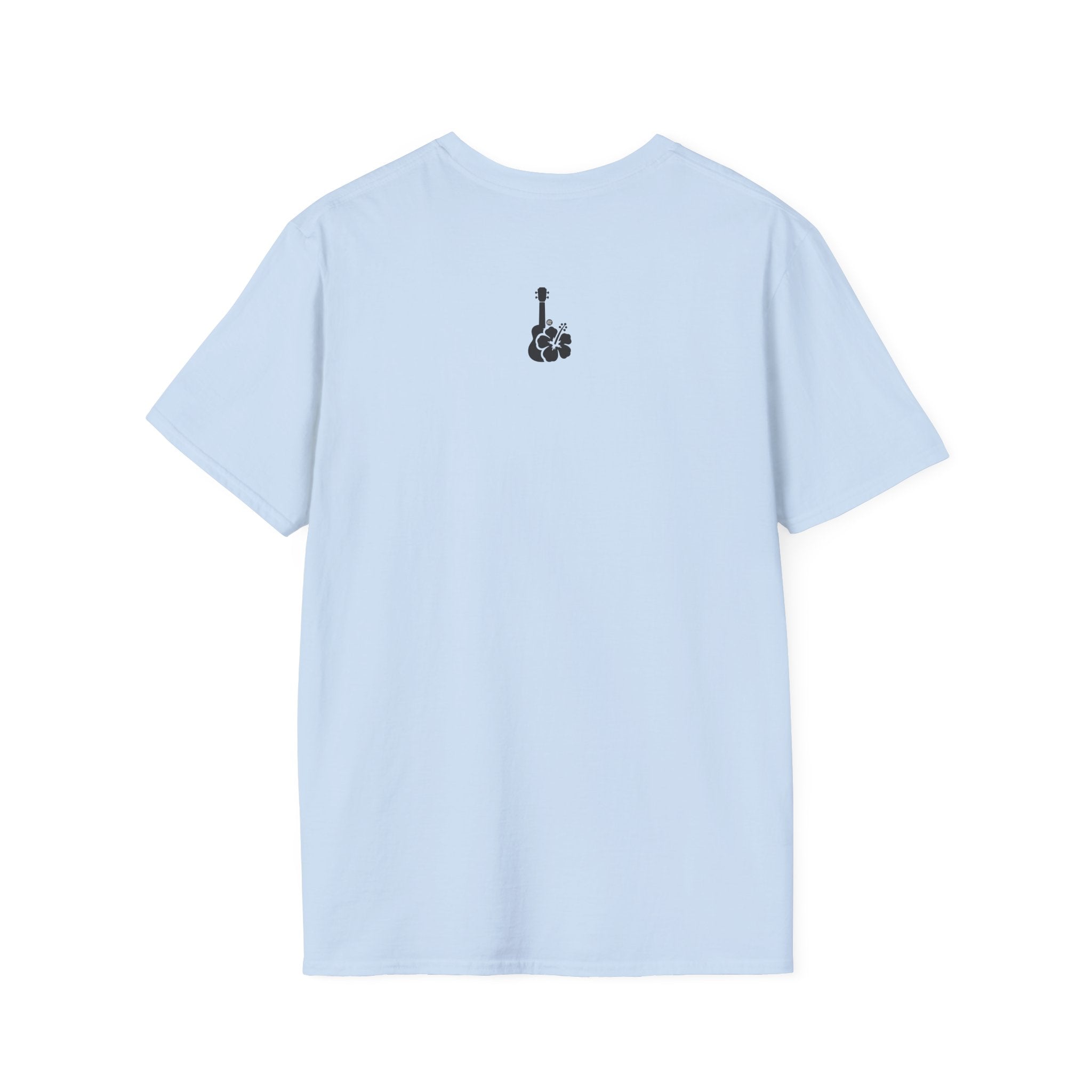 Ukulele Musician T-Shirt with Hibiscus - Black Logo