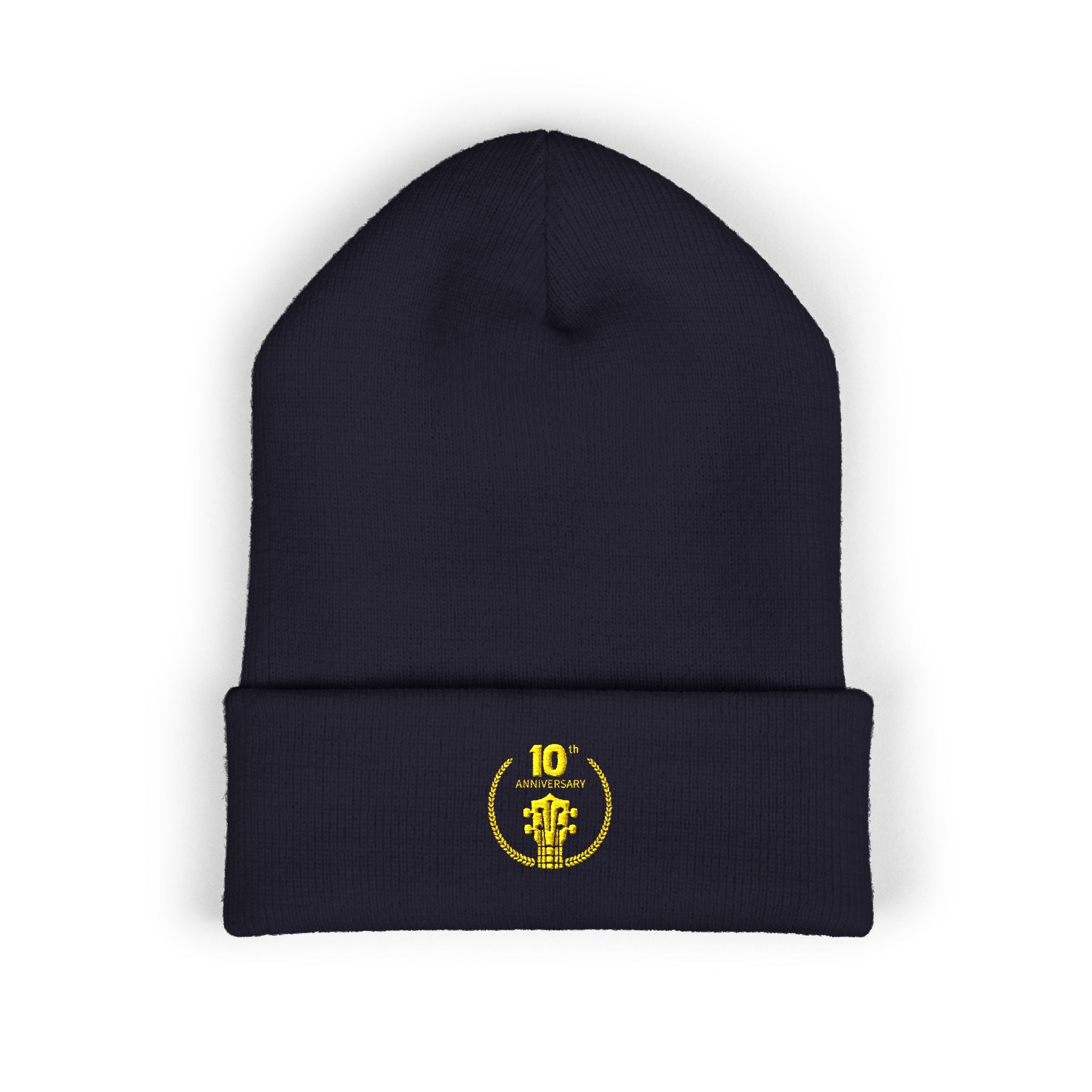 Uke Like The Pros 10th Anniversary Embroidered Beanie - Gold Logo