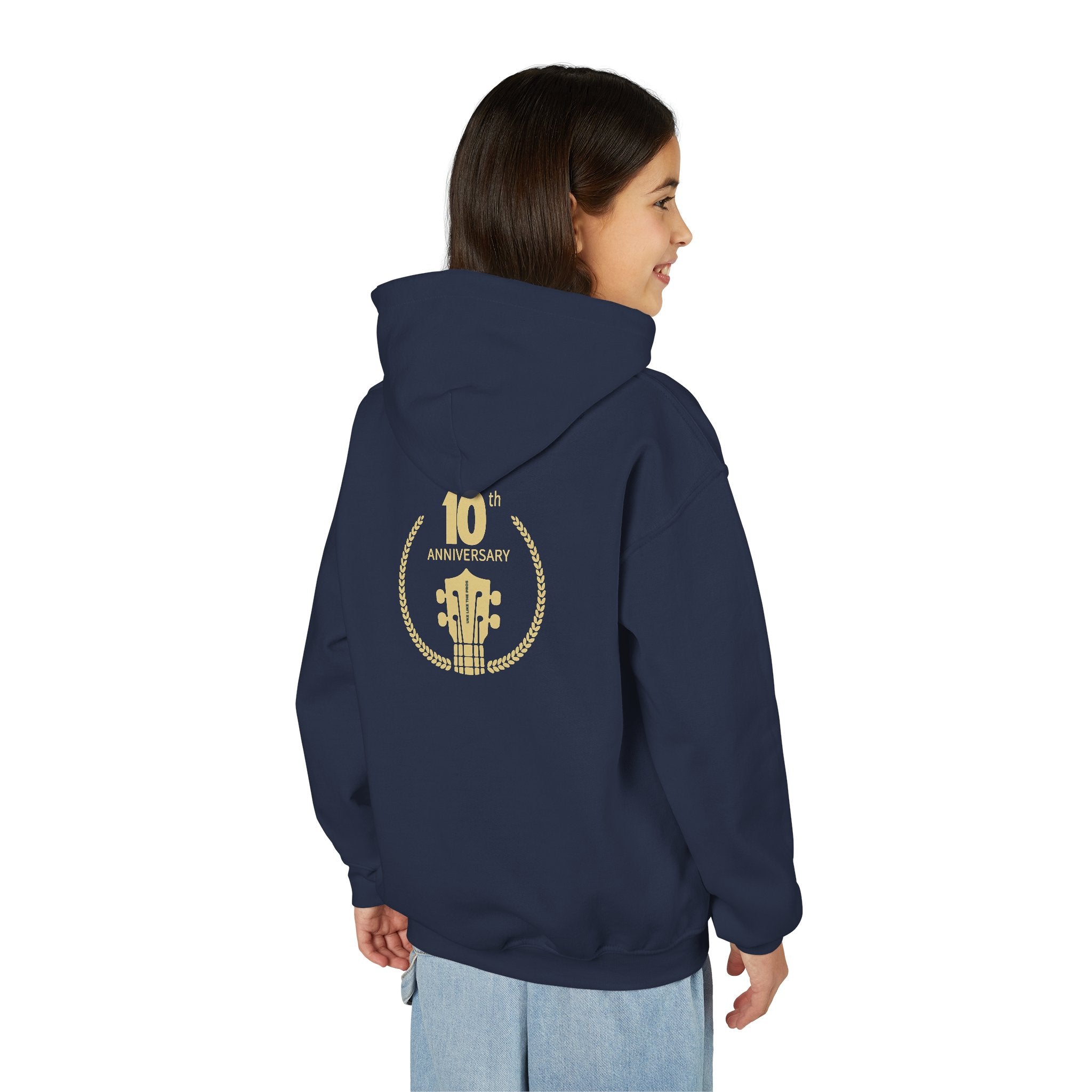 Uke Like The Pros 10th Anniversary Youth Hoodie - Gold Logo