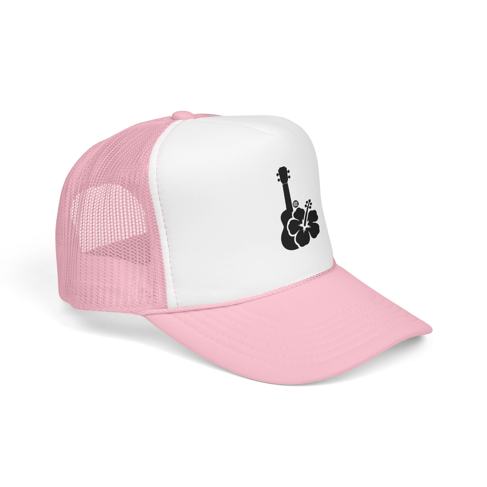 Ukulele Musician Foam Trucker Hat - Hibiscus